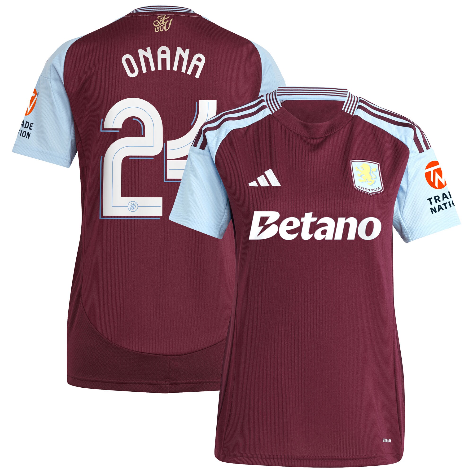 aston villa adidas home shirt 2024-25 – womens with onana 24 cup printing Collection | Aston Villa Football Kits and Shirts