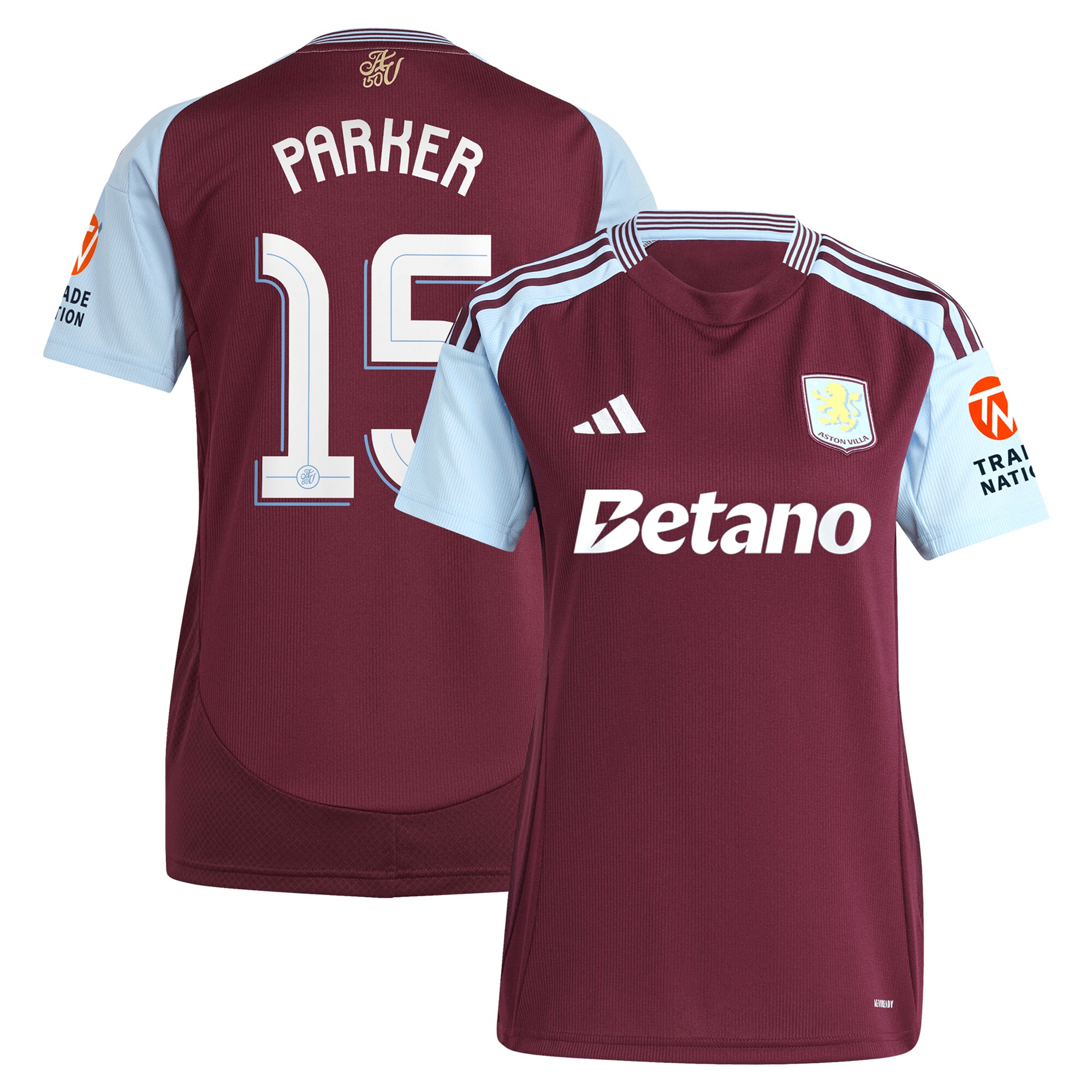 aston villa adidas home shirt 2024-25 – womens with parker 15 cup printing Collection | Aston Villa Football Kits and Shirts