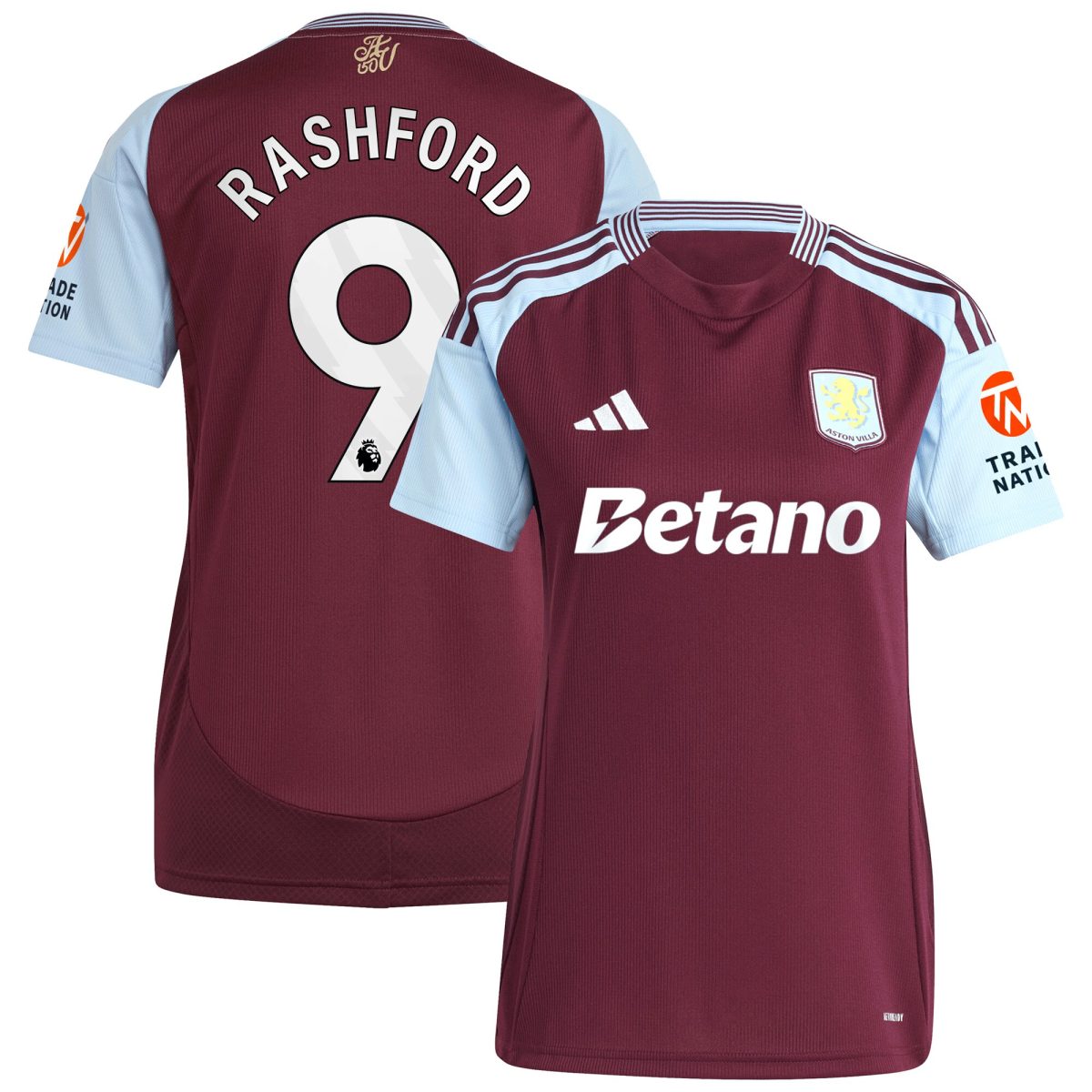 aston villa adidas home shirt 2024-25 – womens with rashford 9 printing Collection | Aston Villa Football Kits and Shirts