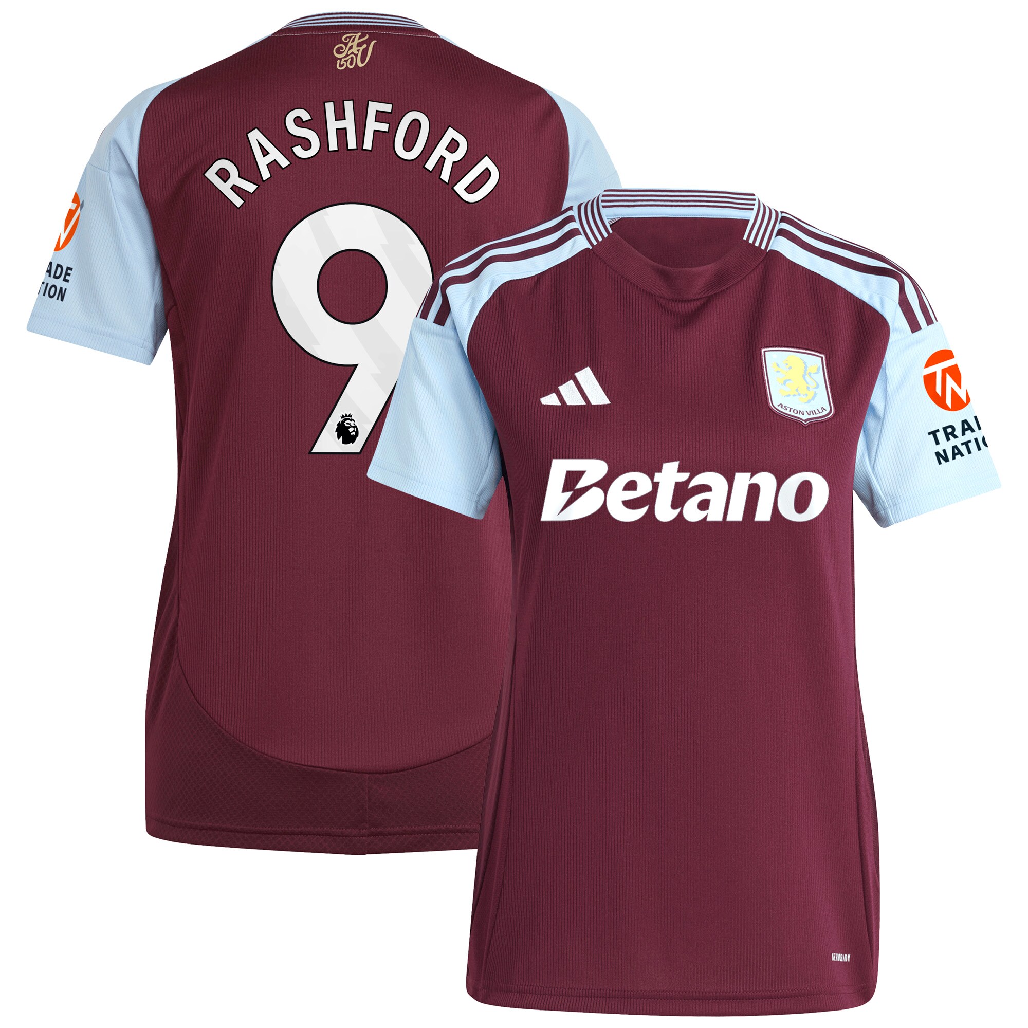 aston villa adidas home shirt 2024-25 – womens with rashford 9 printing Collection | Aston Villa Football Kits and Shirts