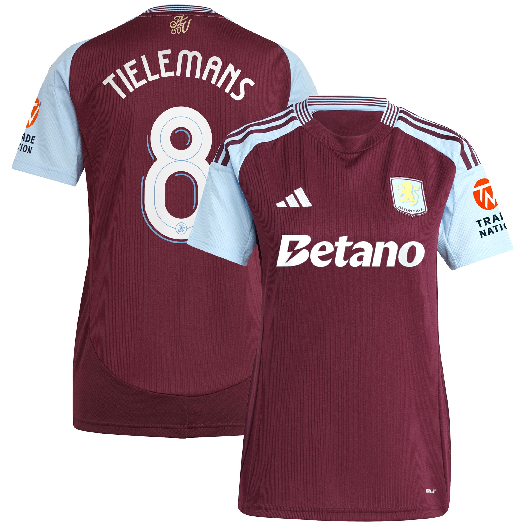 aston villa adidas home shirt 2024-25 – womens with tielemans 8 cup printing Collection | Aston Villa Football Kits and Shirts