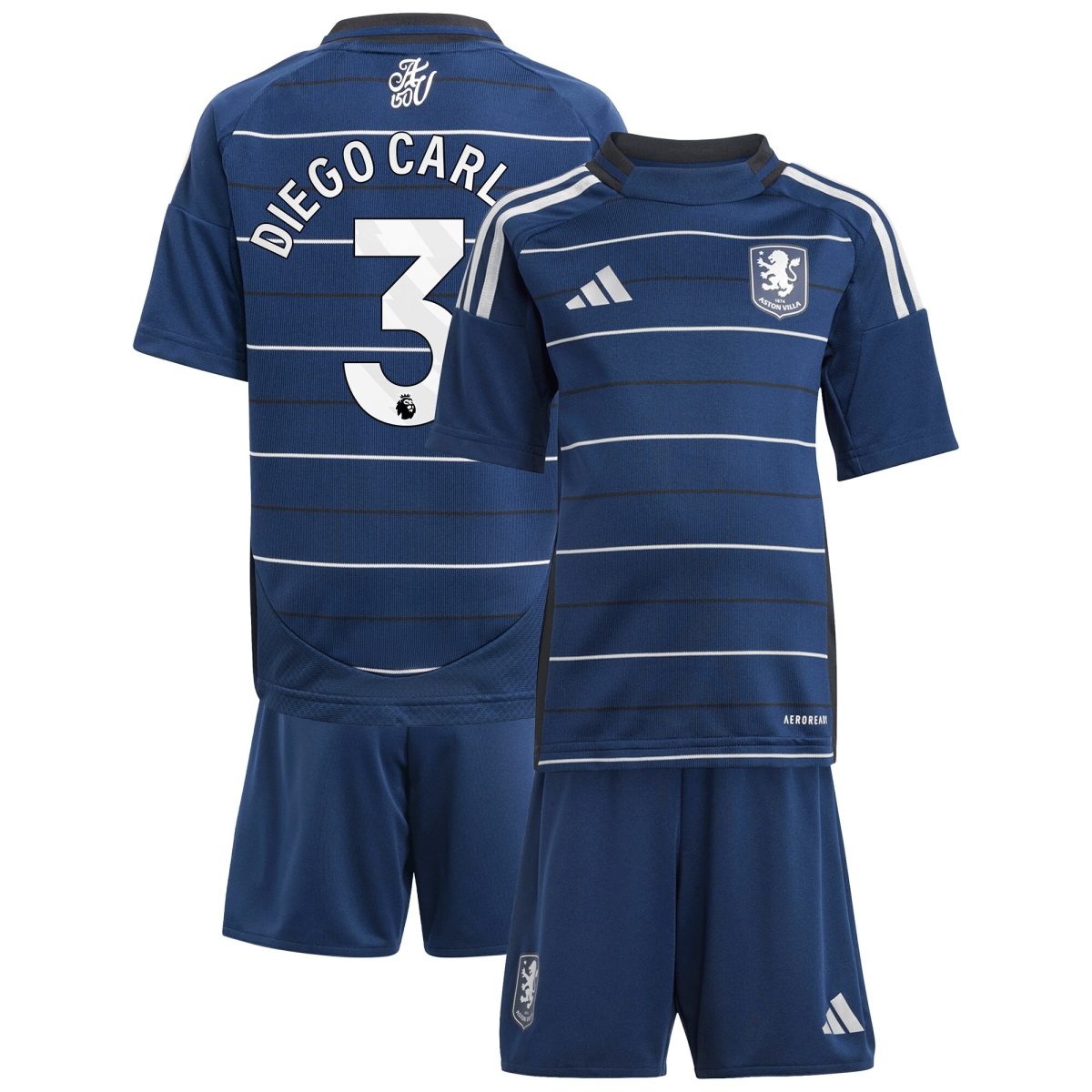 aston villa adidas third minikit 2024-25 with diego carlos 3 printing Collection | Aston Villa Football Kits and Shirts