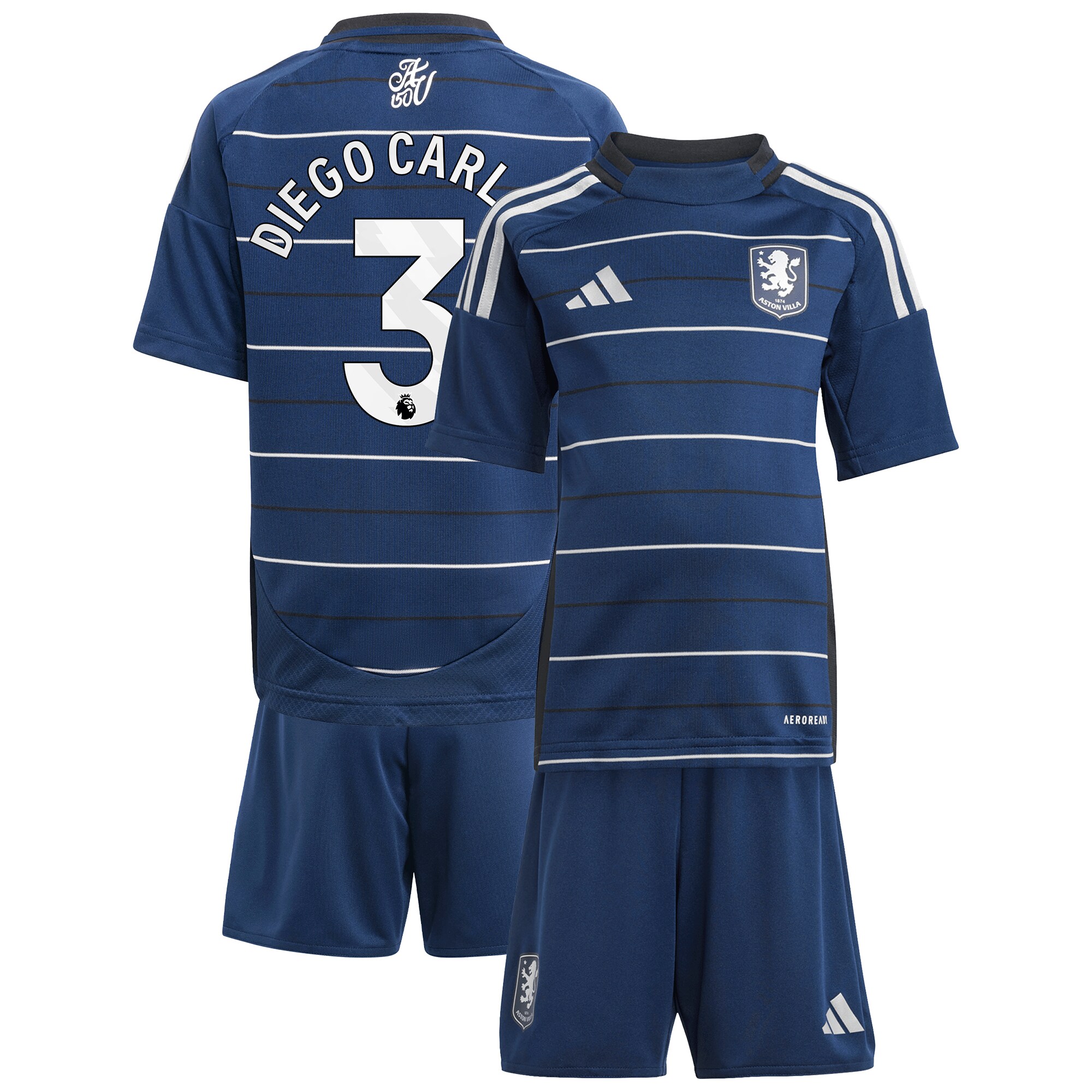 aston villa adidas third minikit 2024-25 with diego carlos 3 printing Collection | Aston Villa Football Kits and Shirts
