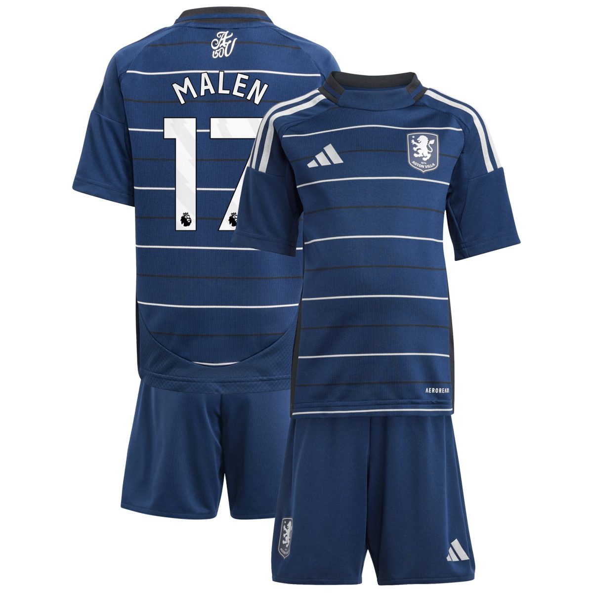 aston villa adidas third minikit 2024-25 with malen 17 printing Collection | Aston Villa Football Kits and Shirts