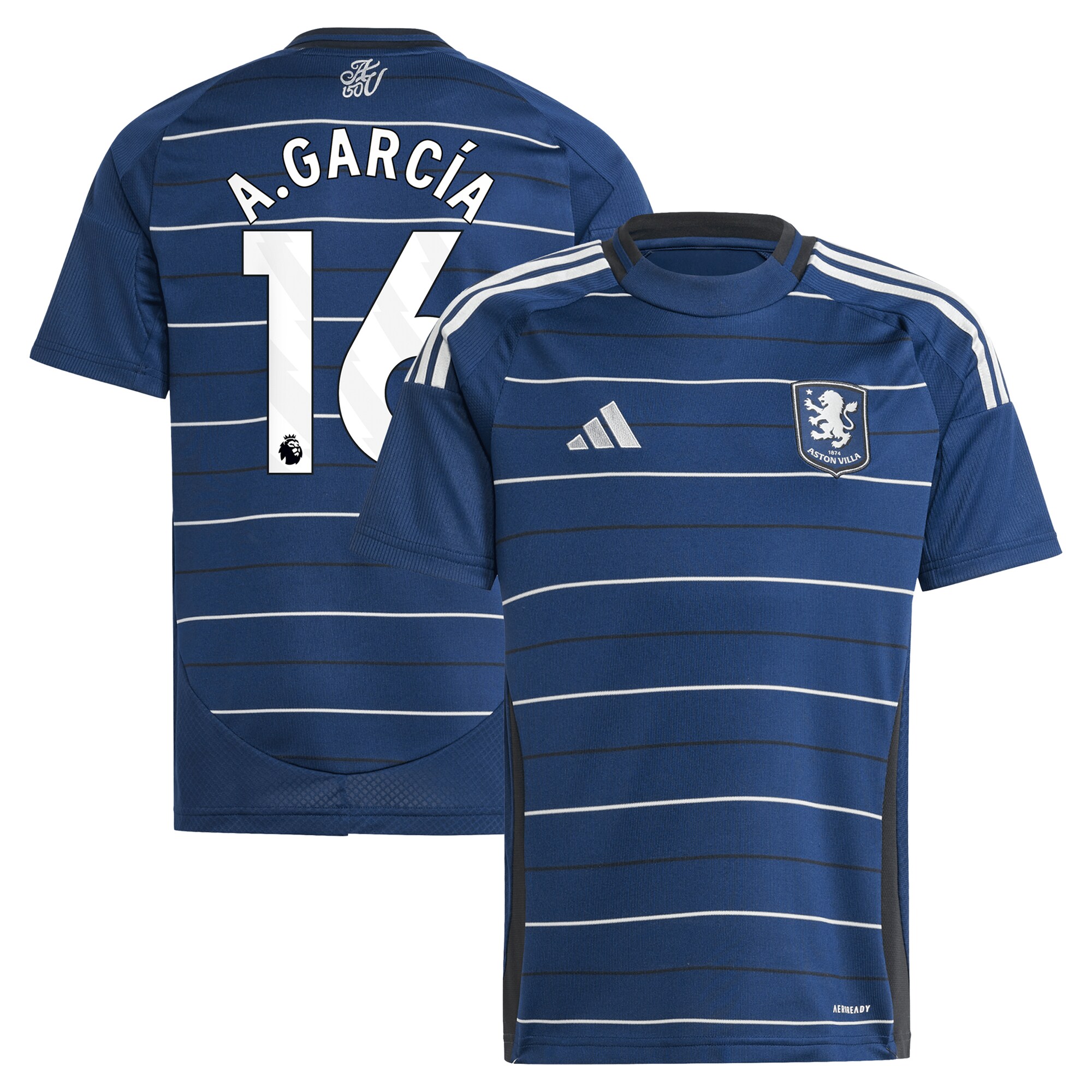 aston villa adidas third shirt 2024-25 – kids with a.garcía 16 printing Collection | Aston Villa Football Kits and Shirts