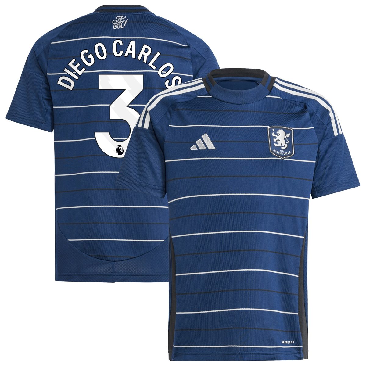 aston villa adidas third shirt 2024-25 – kids with diego carlos 3 printing Collection | Aston Villa Football Kits and Shirts