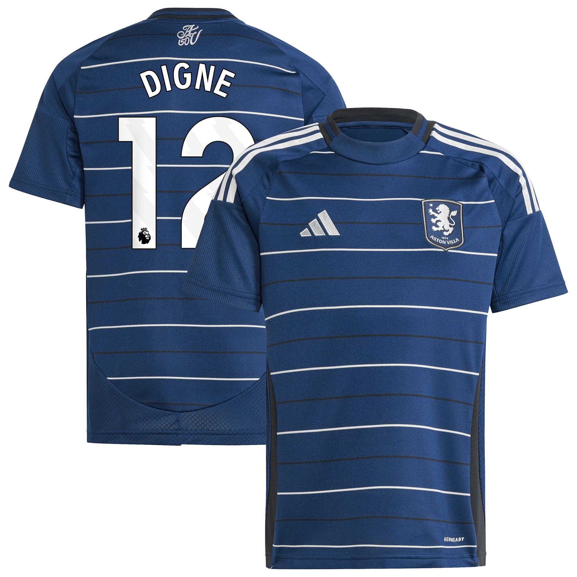 aston villa adidas third shirt 2024-25 – kids with digne 12 printing Collection | Aston Villa Football Kits and Shirts