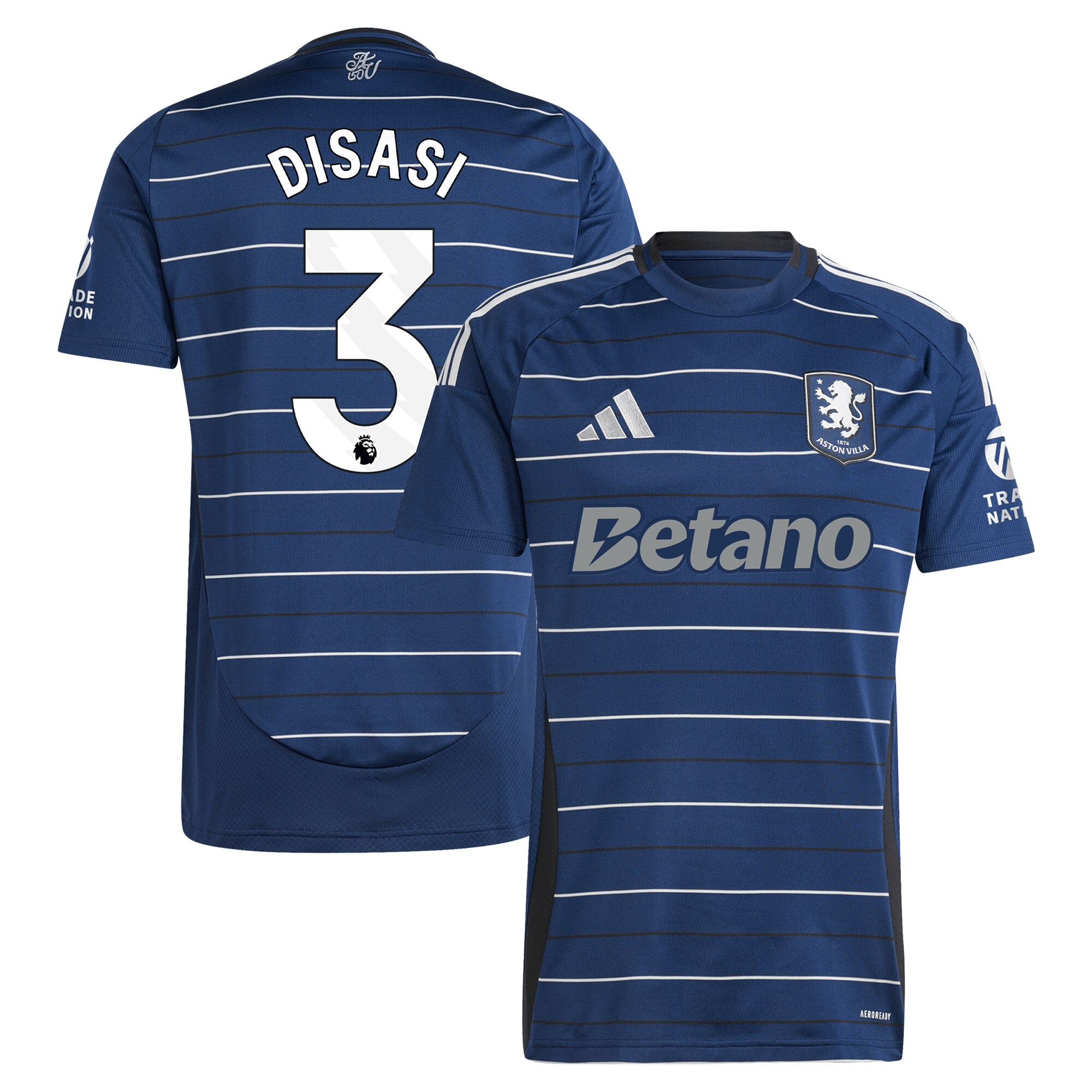 aston villa adidas third shirt 2024-25 with disasi 3 printing Collection | Aston Villa Football Kits and Shirts