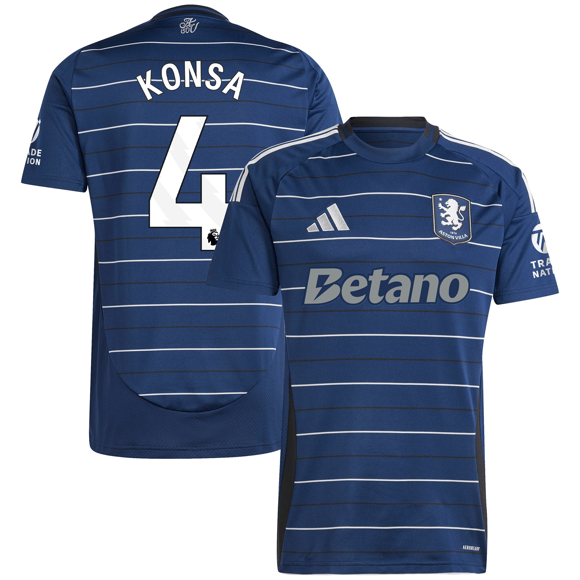 aston villa adidas third shirt 2024-25 with konsa 4 printing Collection | Aston Villa Football Kits and Shirts
