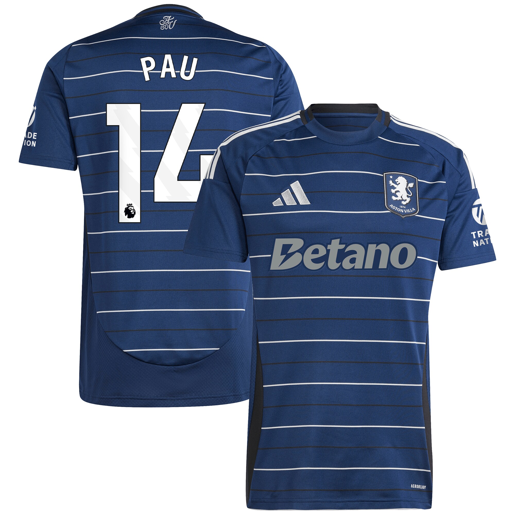 aston villa adidas third shirt 2024-25 with pau 14 printing Collection | Aston Villa Football Kits and Shirts