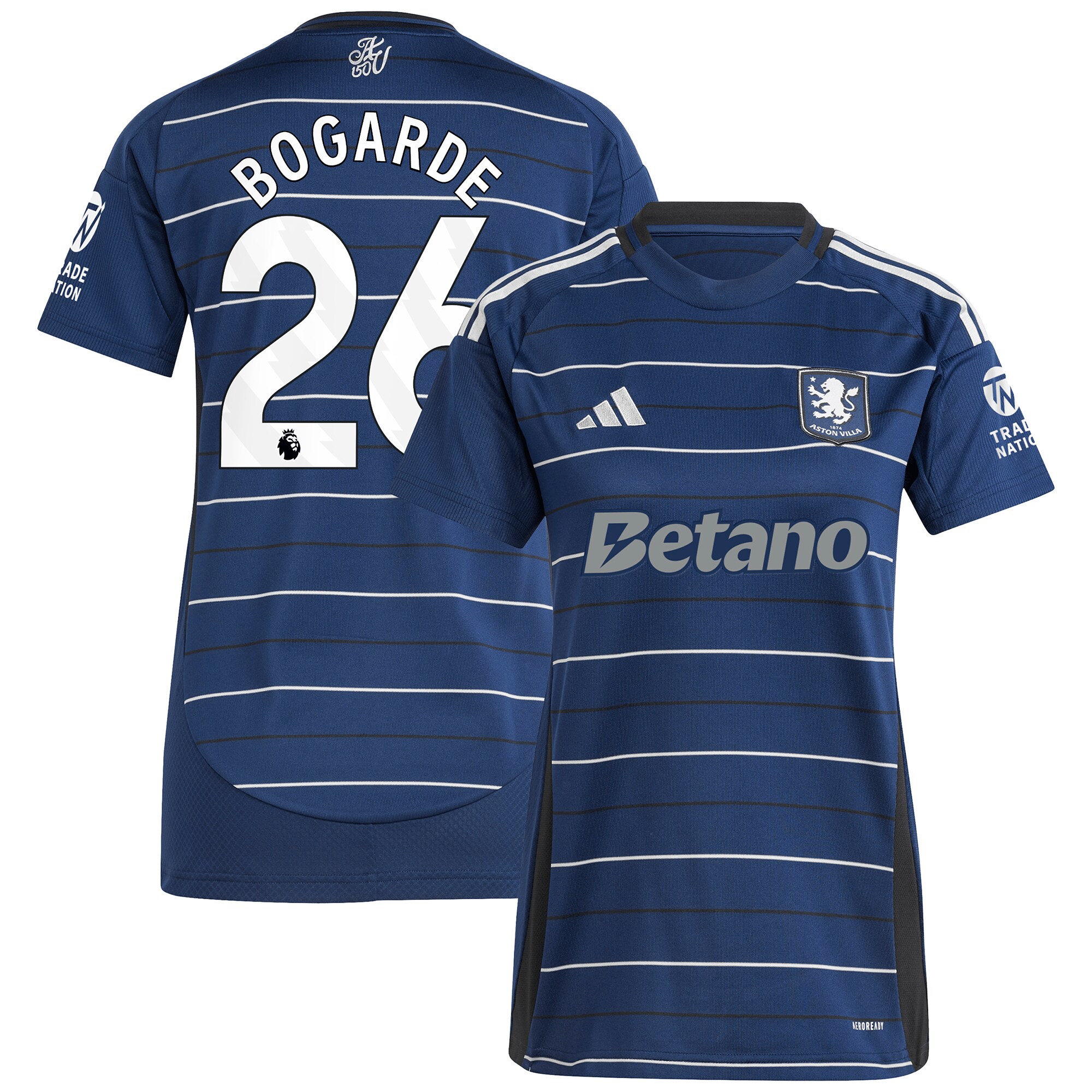 aston villa adidas third shirt 2024-25 – womens with bogarde 26 printing Collection | Aston Villa Football Kits and Shirts
