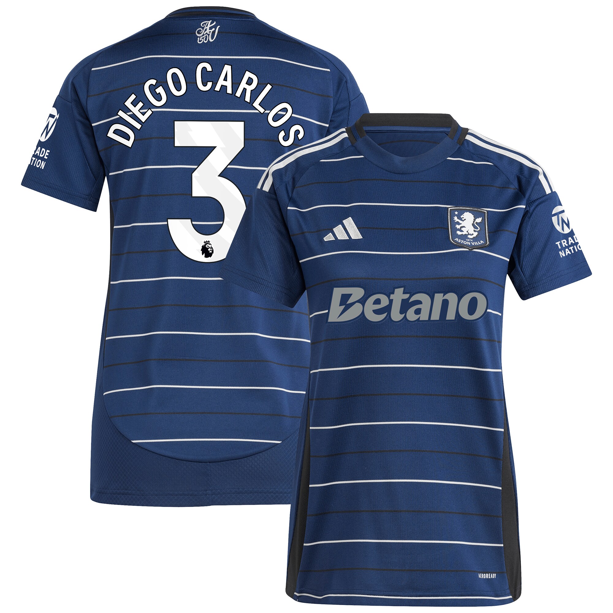 aston villa adidas third shirt 2024-25 – womens with diego carlos 3 printing Collection | Aston Villa Football Kits and Shirts