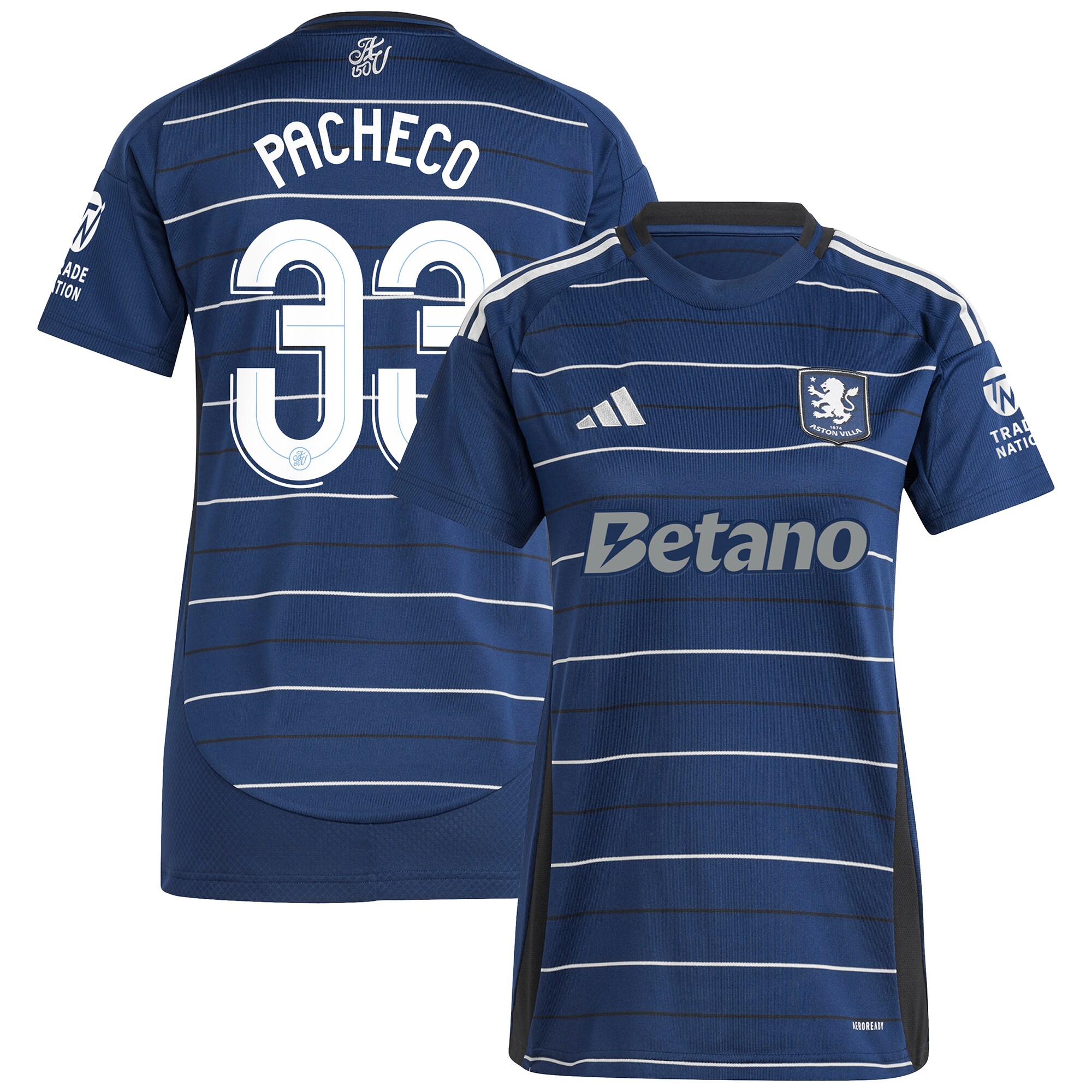 aston villa adidas third shirt 2024-25 – womens with pacheco 33 cup printing Collection | Aston Villa Football Kits and Shirts
