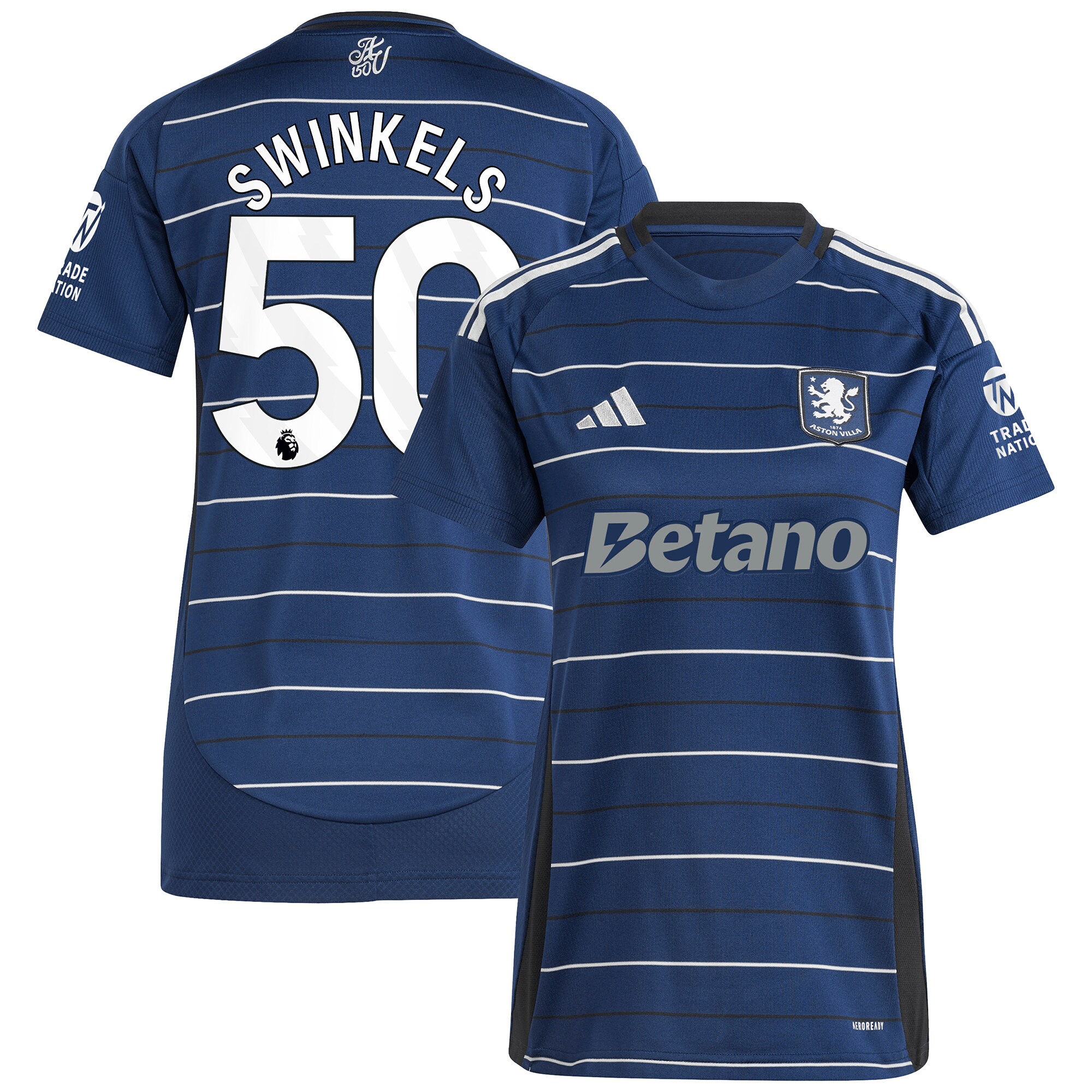 aston villa adidas third shirt 2024-25 – womens with swinkels 50 printing Collection | Aston Villa Football Kits and Shirts