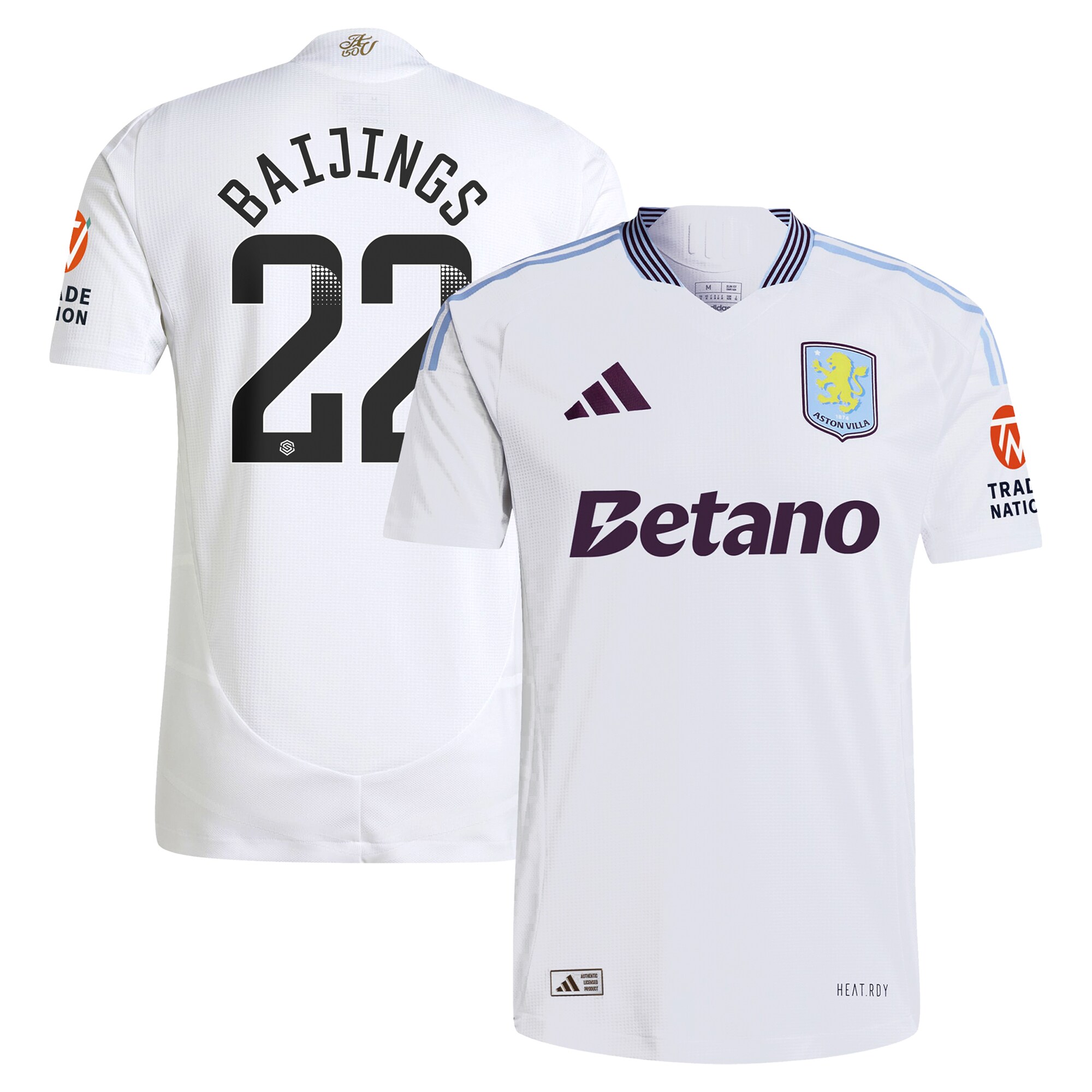 aston villa adidas wsl away authentic shirt 2024-25 with baijings 22 printing Collection | Aston Villa Football Kits and Shirts