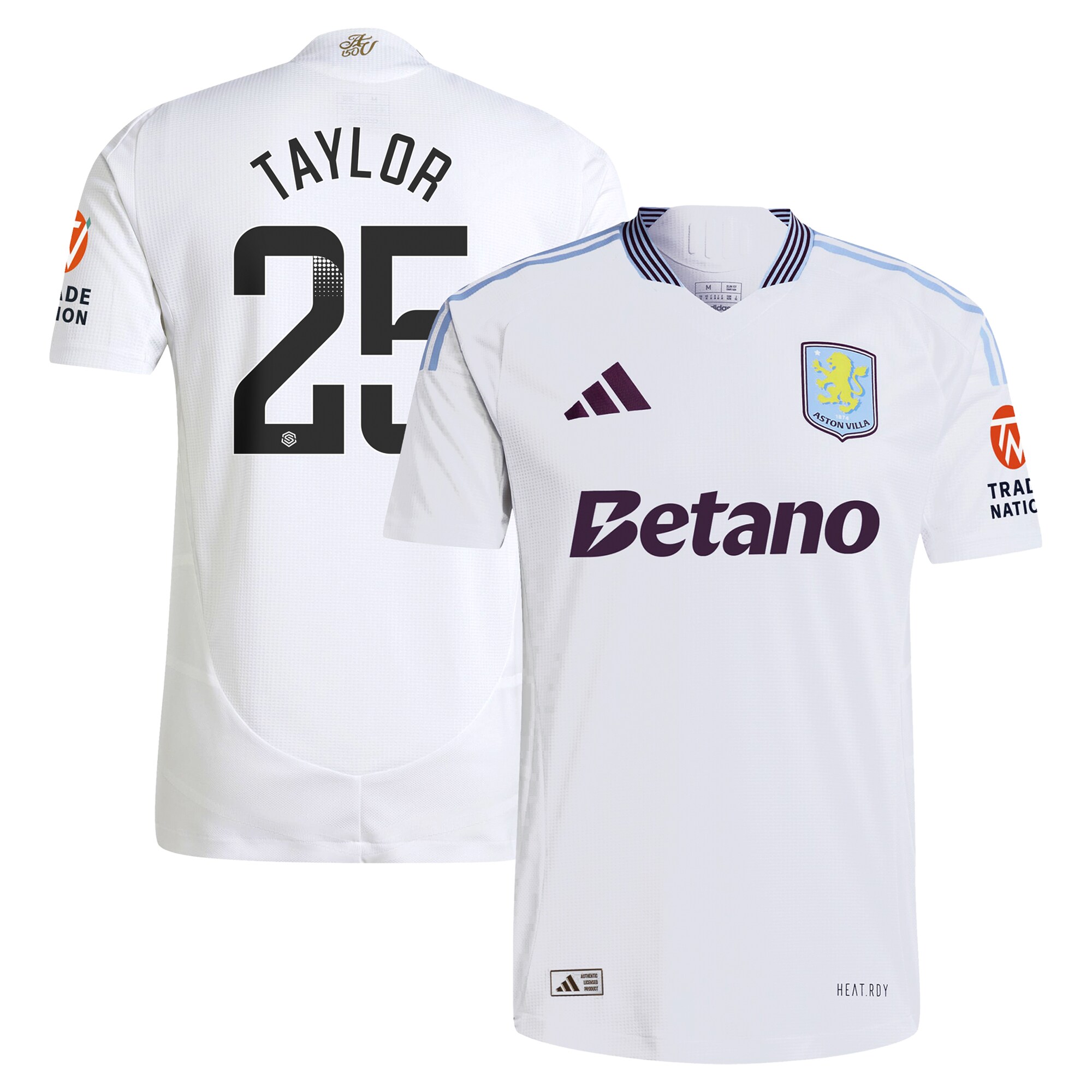 aston villa adidas wsl away authentic shirt 2024-25 with taylor 25 printing Collection | Aston Villa Football Kits and Shirts
