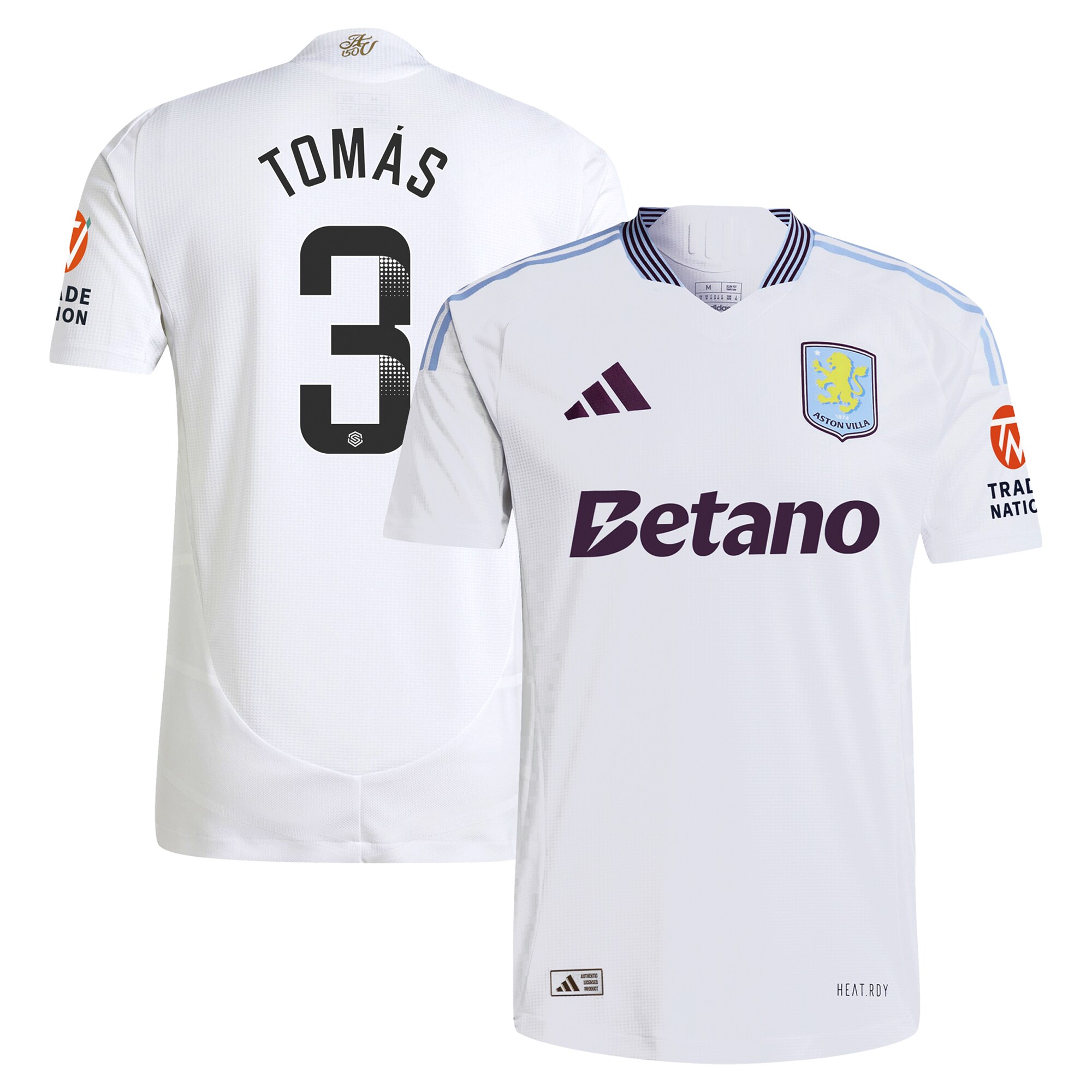 aston villa adidas wsl away authentic shirt 2024-25 with tomás 3 printing Collection | Aston Villa Football Kits and Shirts