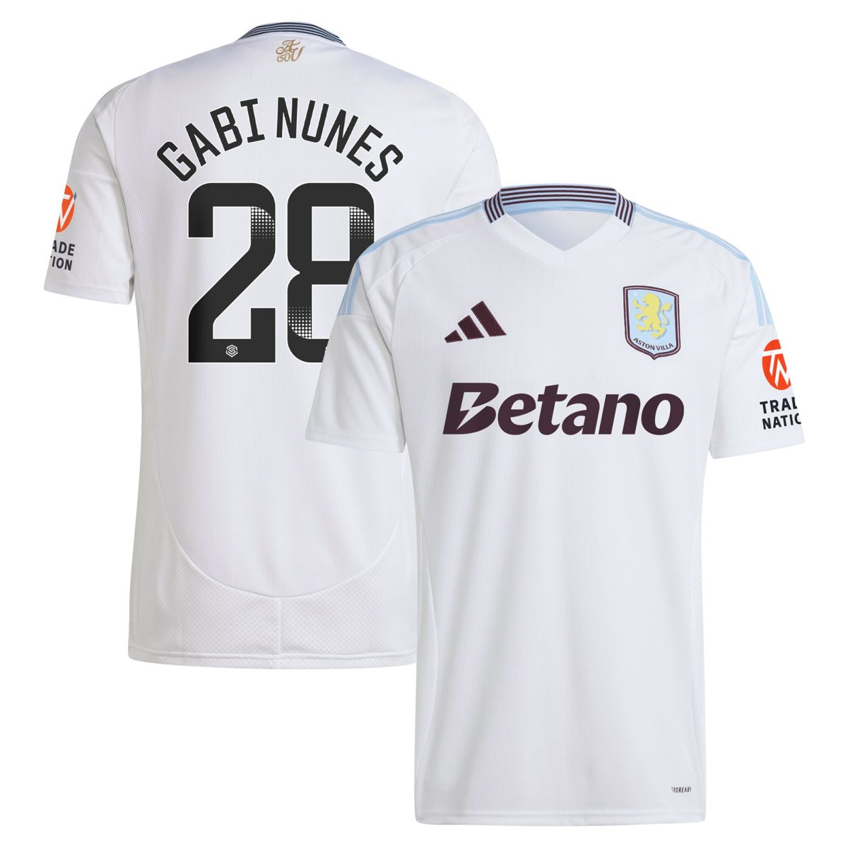 aston villa adidas wsl away shirt 2024-25 with gabi nunes 28 printing Collection | Aston Villa Football Kits and Shirts