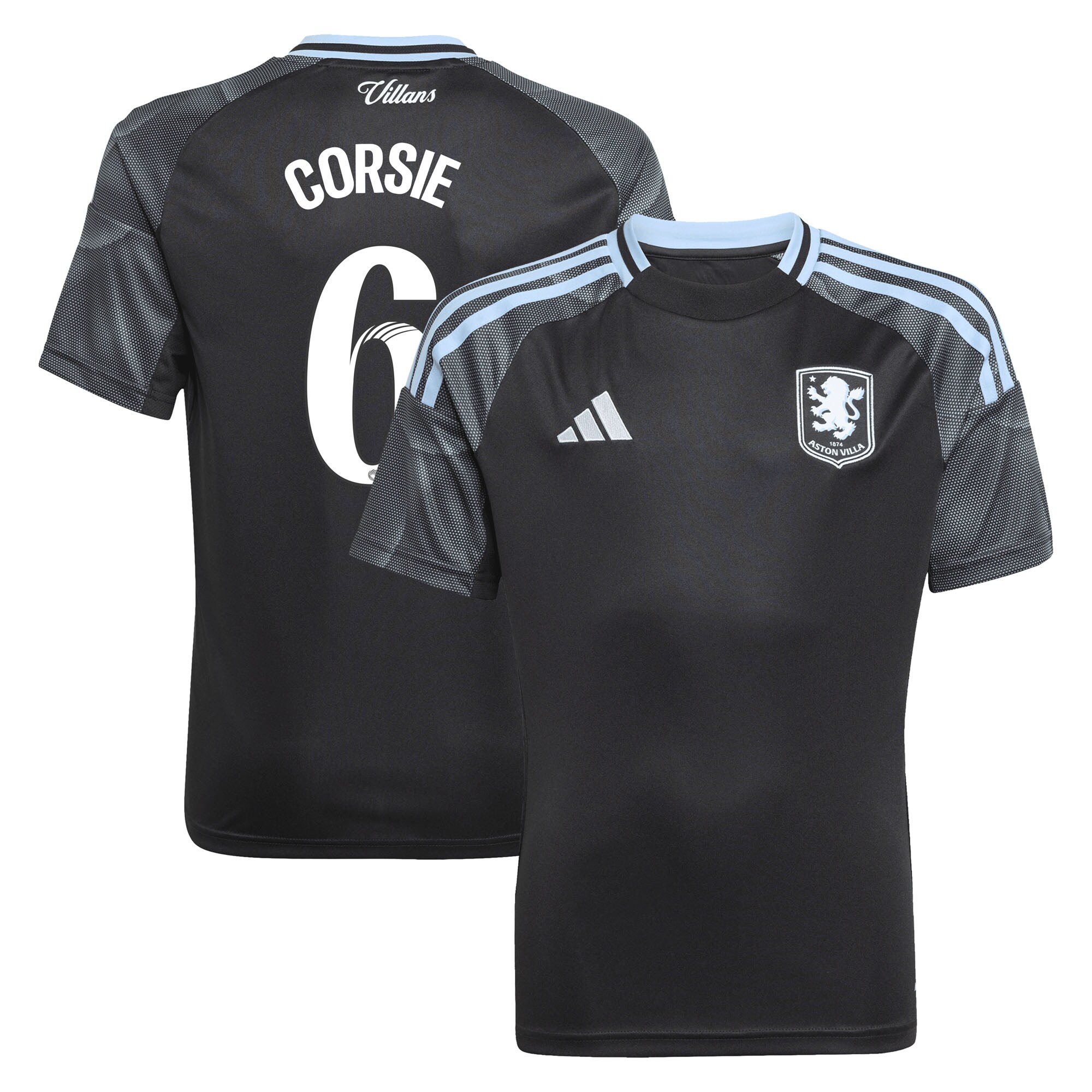 aston villa adidas wsl away shirt 2025-26 – kids with corsie 6 printing Collection | Aston Villa Football Kits and Shirts