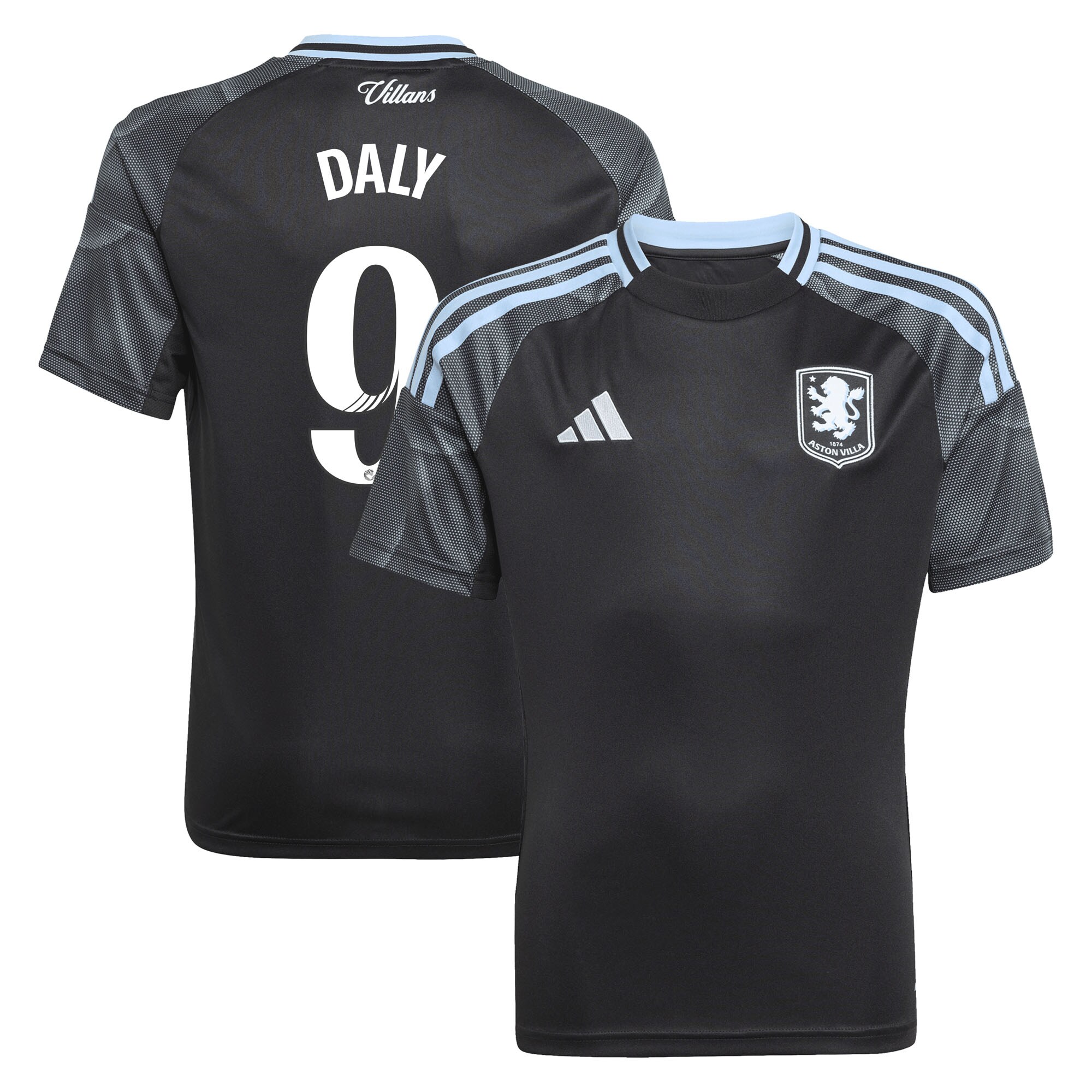 aston villa adidas wsl away shirt 2025-26 – kids with daly 9 printing Collection | Aston Villa Football Kits and Shirts