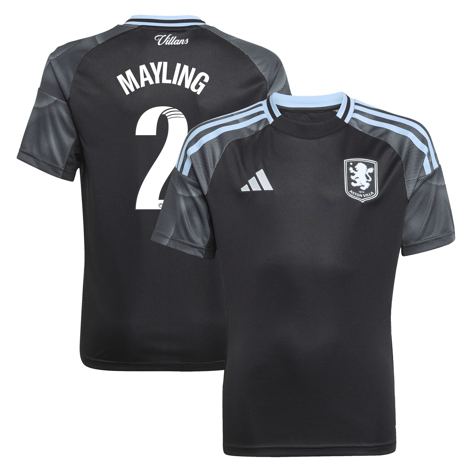 aston villa adidas wsl away shirt 2025-26 – kids with mayling 2 printing Collection | Aston Villa Football Kits and Shirts