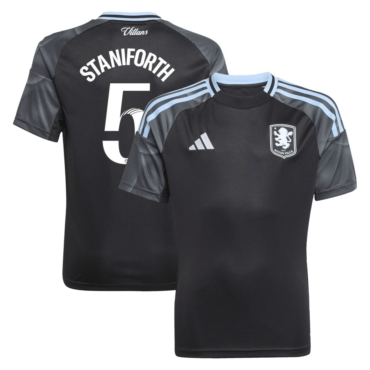 aston villa adidas wsl away shirt 2025-26 – kids with staniforth 5 printing Collection | Aston Villa Football Kits and Shirts
