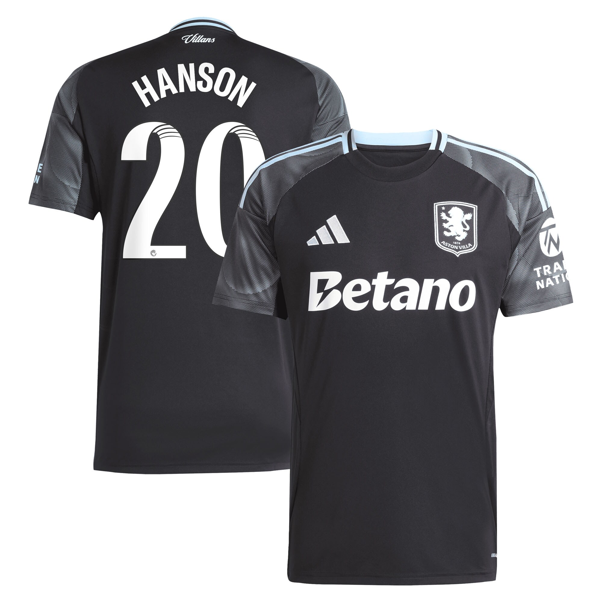 aston villa adidas wsl away shirt 2025-26 with hanson 20 printing Collection | Aston Villa Football Kits and Shirts