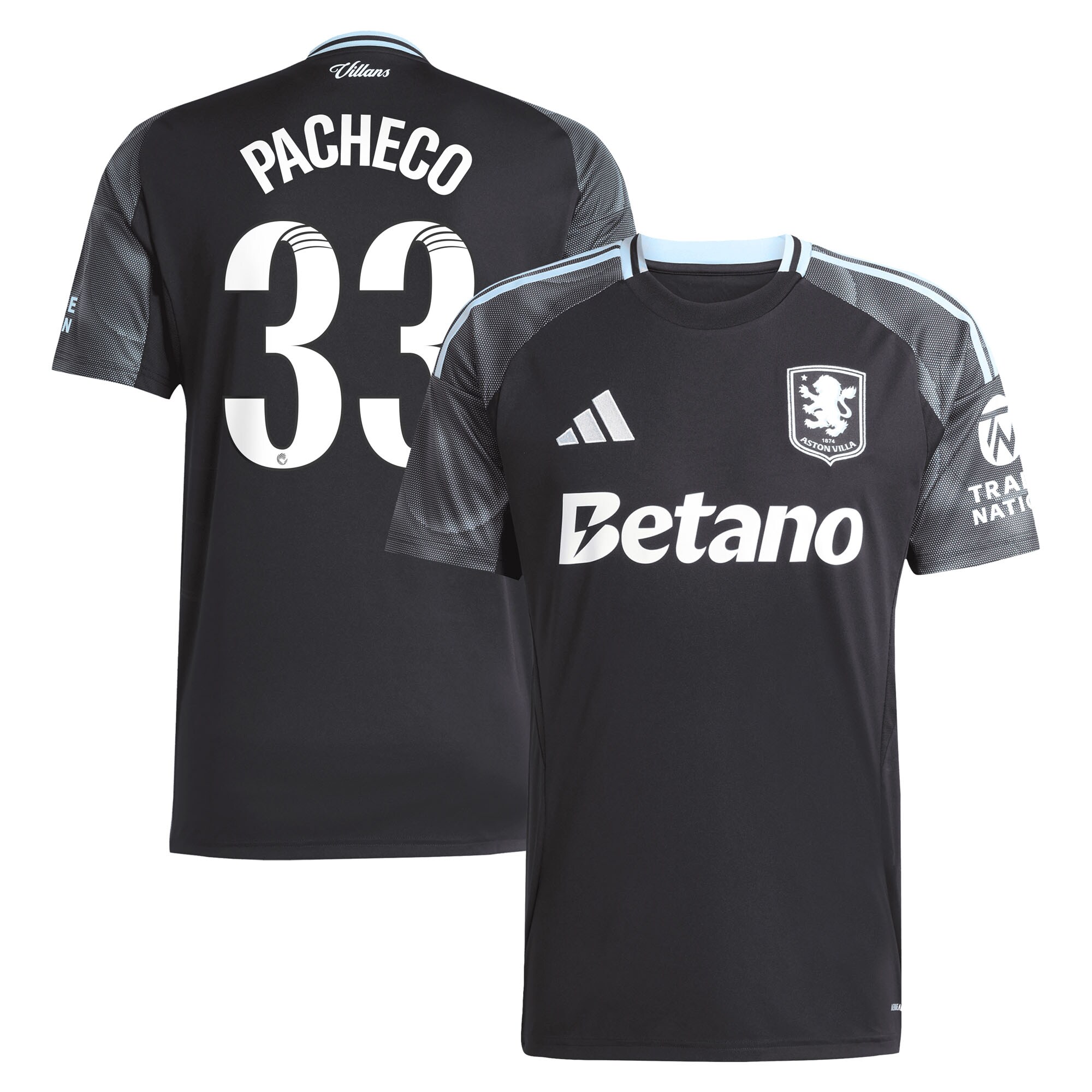 aston villa adidas wsl away shirt 2025-26 with pacheco 33 printing Collection | Aston Villa Football Kits and Shirts