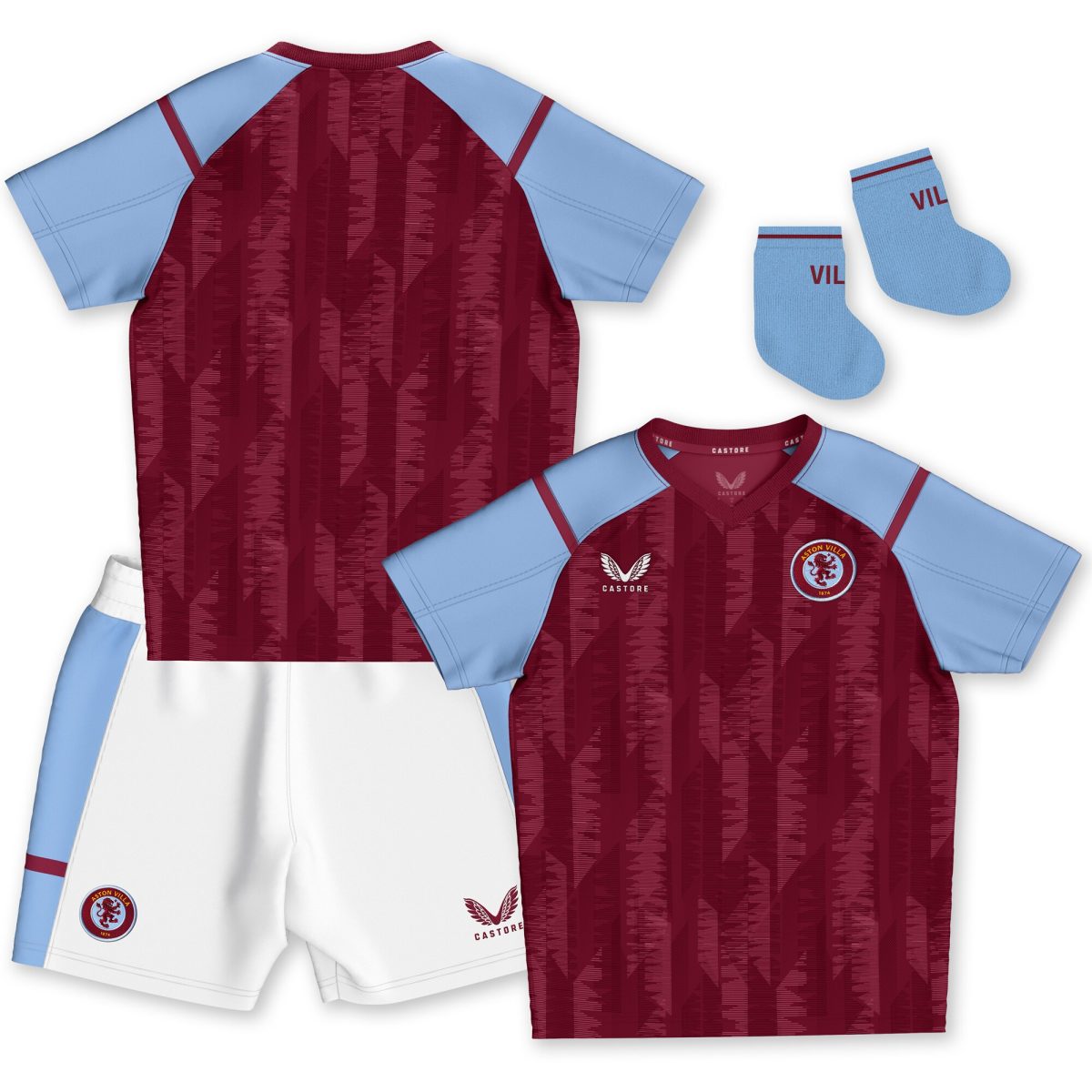 aston villa castore home baby kit 2023-24 with custom printing Collection | Aston Villa Football Kits and Shirts