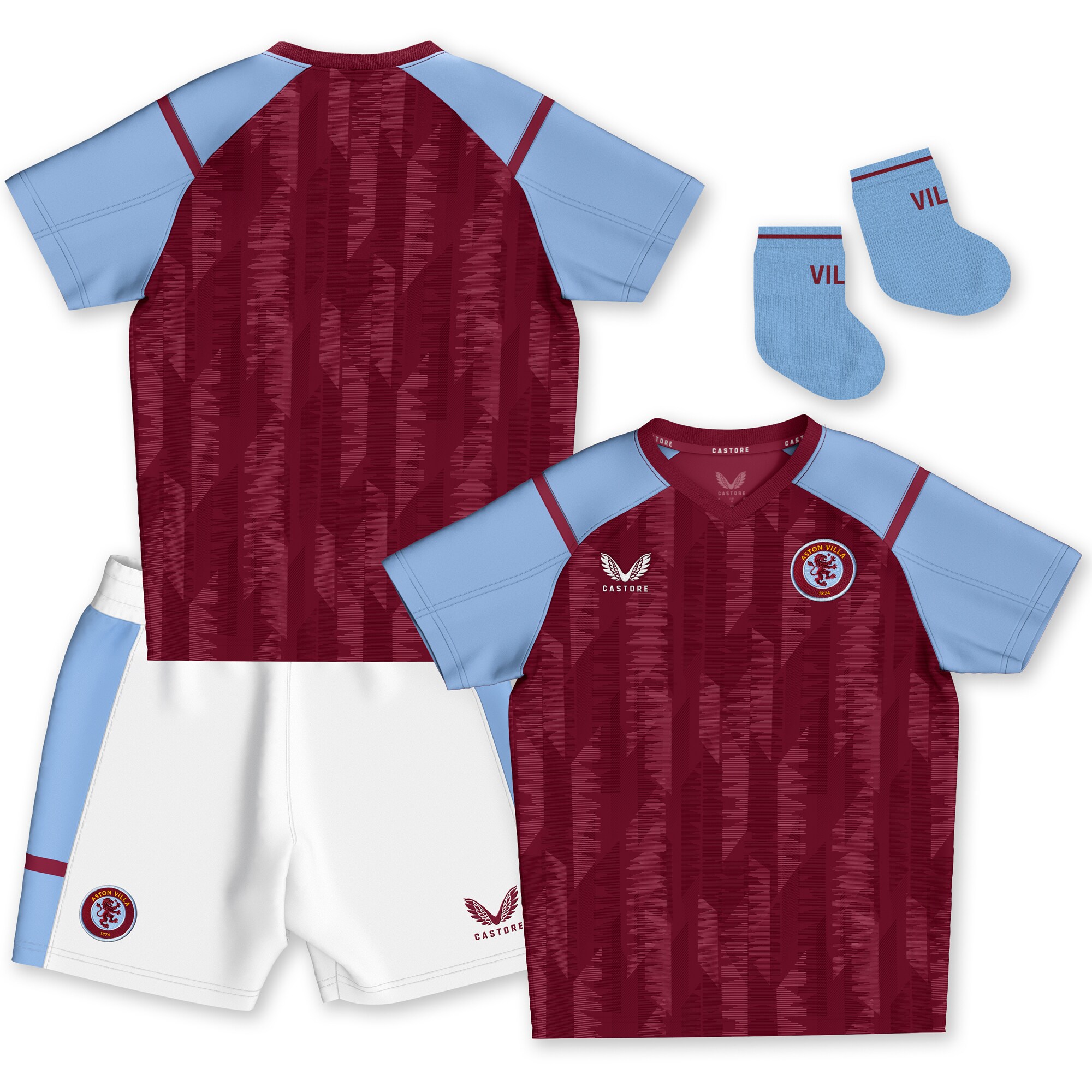 aston villa castore home baby kit 2023-24 with custom printing Collection | Aston Villa Football Kits and Shirts