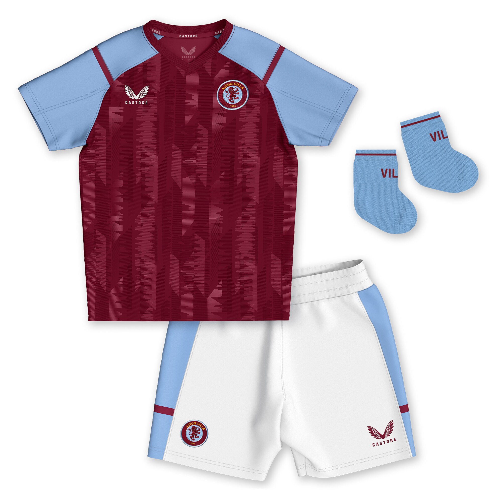 aston villa castore home baby kit 2023-24 with custom printing Collection | Aston Villa Football Kits and Shirts