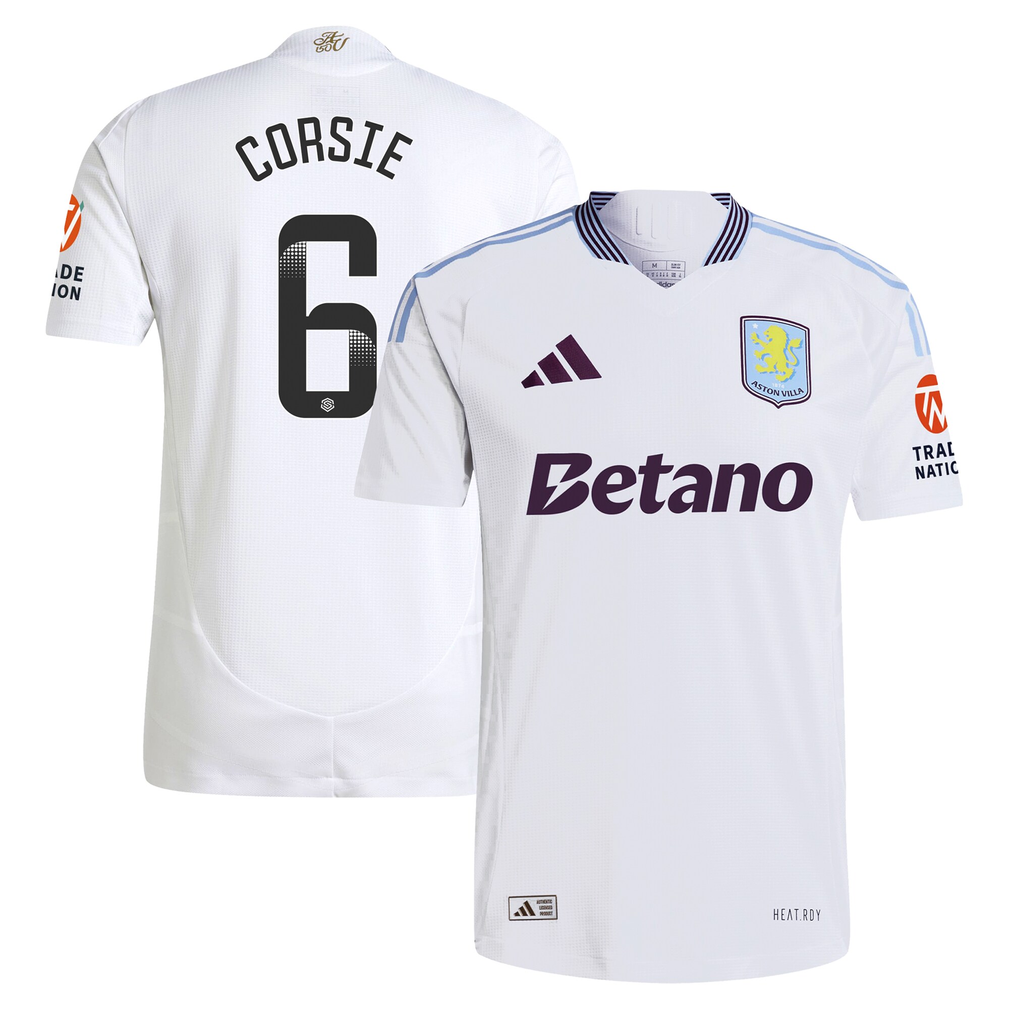 aston villa wsl adidas away authentic shirt 2024-25 with corsie 6 printing Collection | Aston Villa Football Kits and Shirts