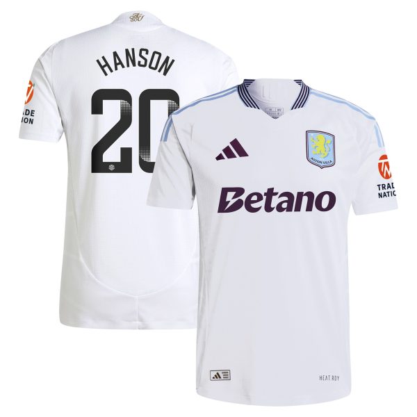 aston villa wsl adidas away authentic shirt 2024-25 with hanson 20 printing Collection | Aston Villa Football Kits and Shirts