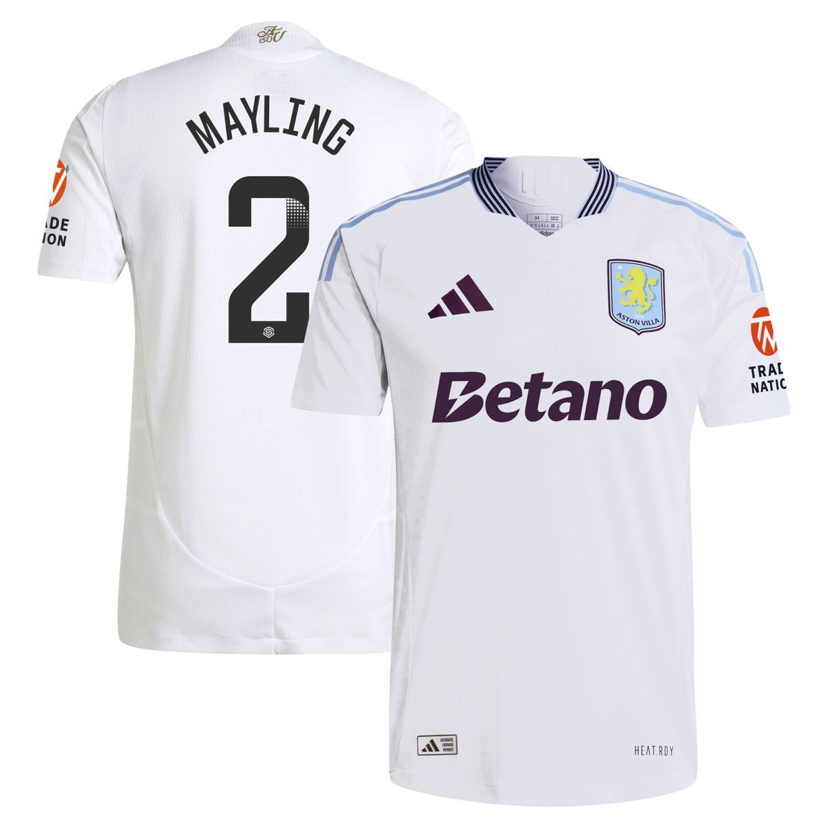 aston villa wsl adidas away authentic shirt 2024-25 with mayling 2 printing Collection | Aston Villa Football Kits and Shirts