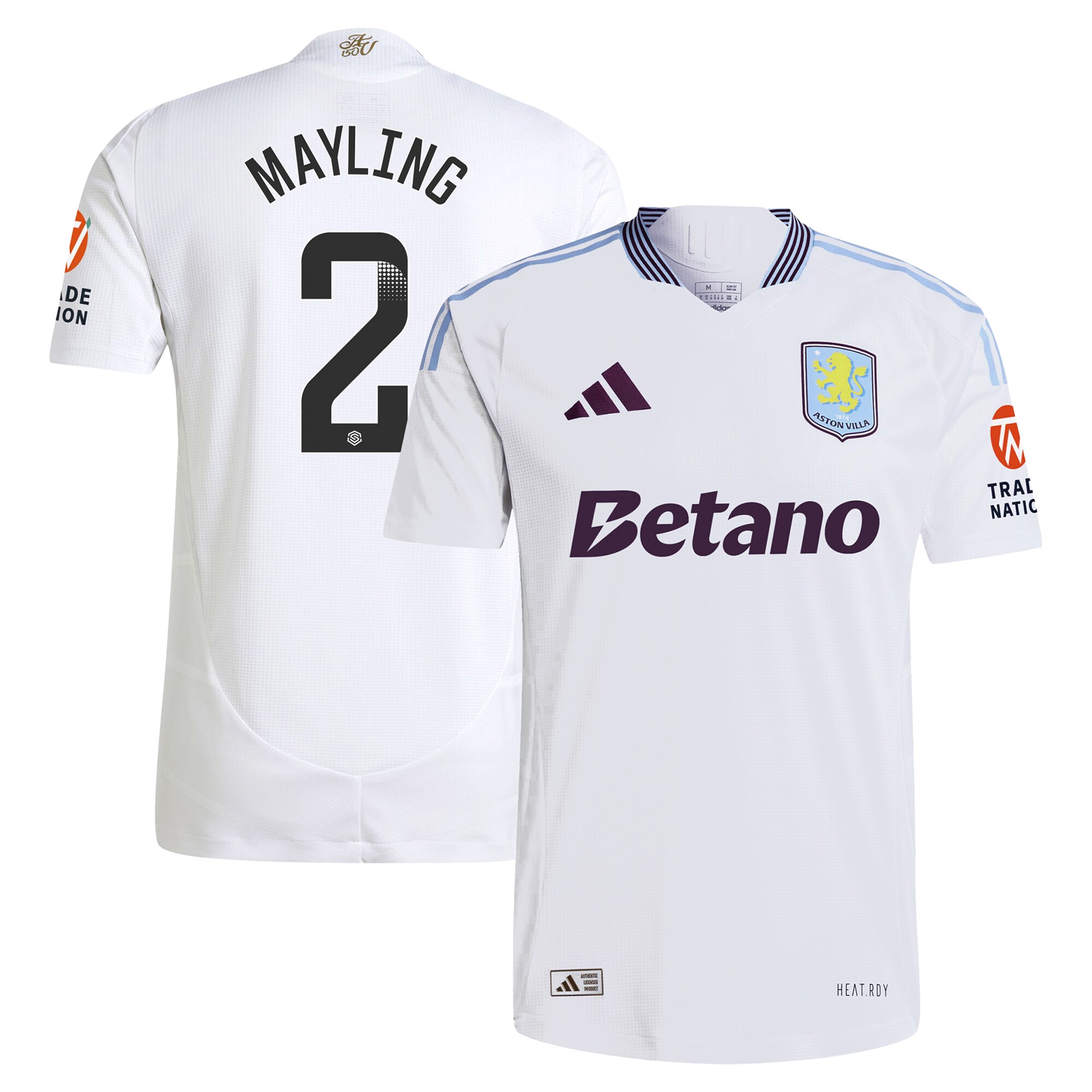 aston villa wsl adidas away authentic shirt 2024-25 with mayling 2 printing Collection | Aston Villa Football Kits and Shirts