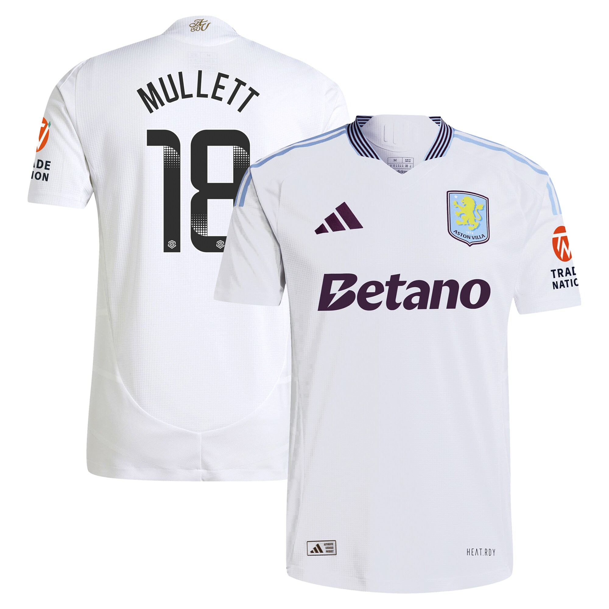 aston villa wsl adidas away authentic shirt 2024-25 with mullett 18 printing Collection | Aston Villa Football Kits and Shirts