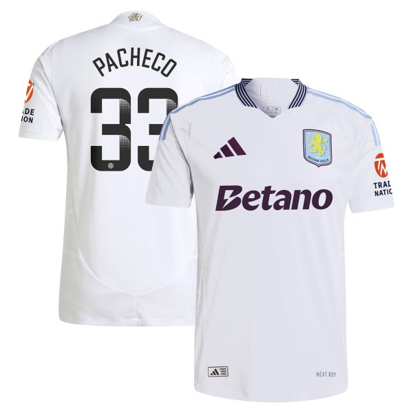 aston villa wsl adidas away authentic shirt 2024-25 with pacheco 33 printing Collection | Aston Villa Football Kits and Shirts