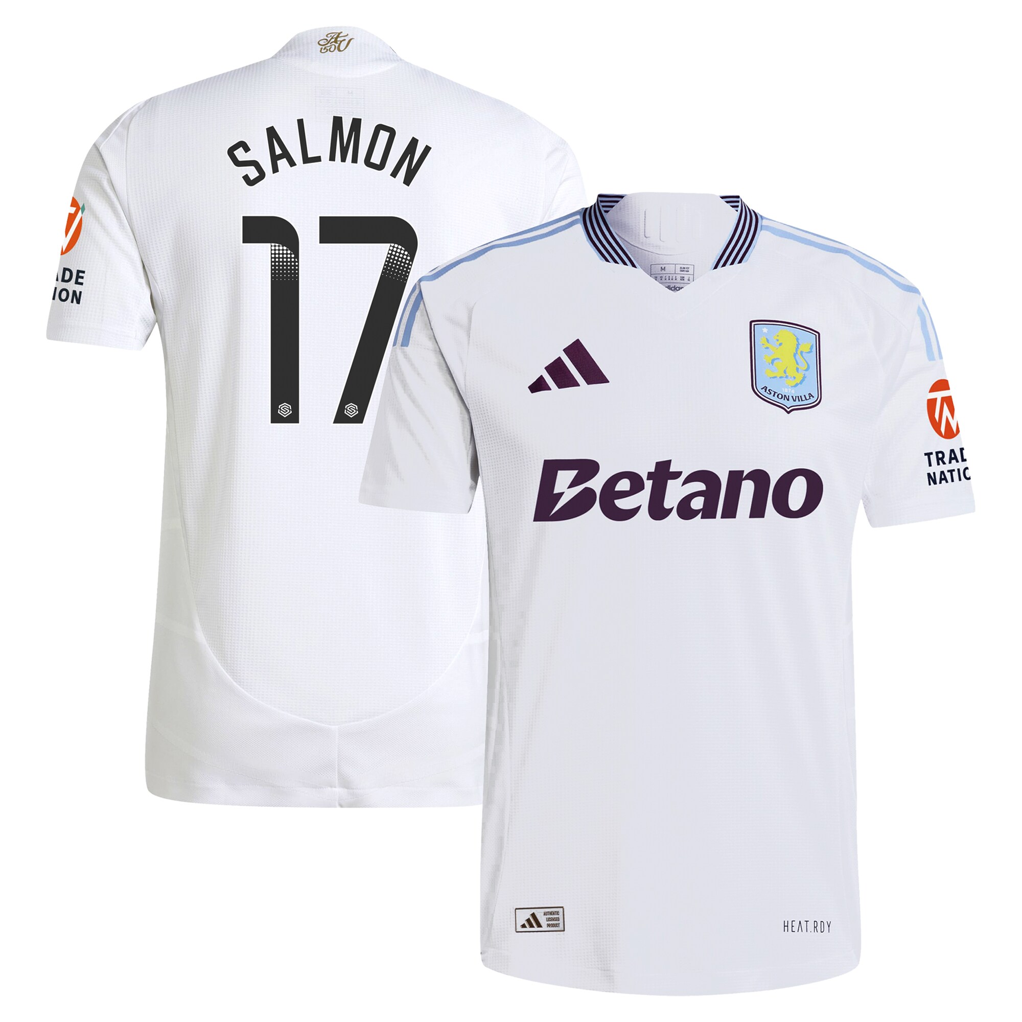 aston villa wsl adidas away authentic shirt 2024-25 with salmon 17 printing Collection | Aston Villa Football Kits and Shirts