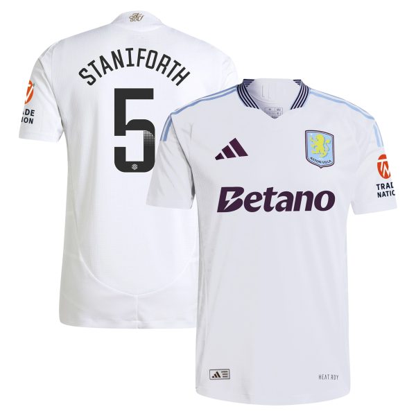aston villa wsl adidas away authentic shirt 2024-25 with staniforth 5 printing Collection | Aston Villa Football Kits and Shirts