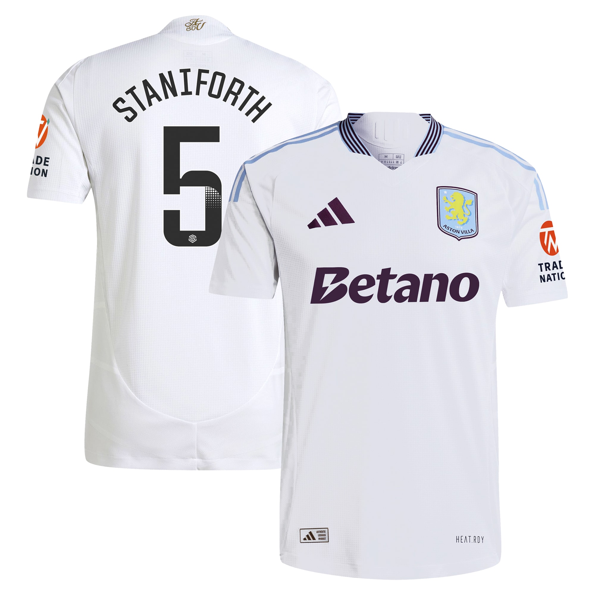 aston villa wsl adidas away authentic shirt 2024-25 with staniforth 5 printing Collection | Aston Villa Football Kits and Shirts