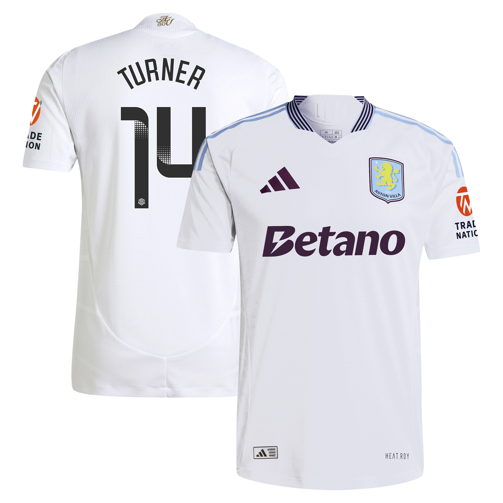 aston villa wsl adidas away authentic shirt 2024-25 with turner 14 printing Collection | Aston Villa Football Kits and Shirts