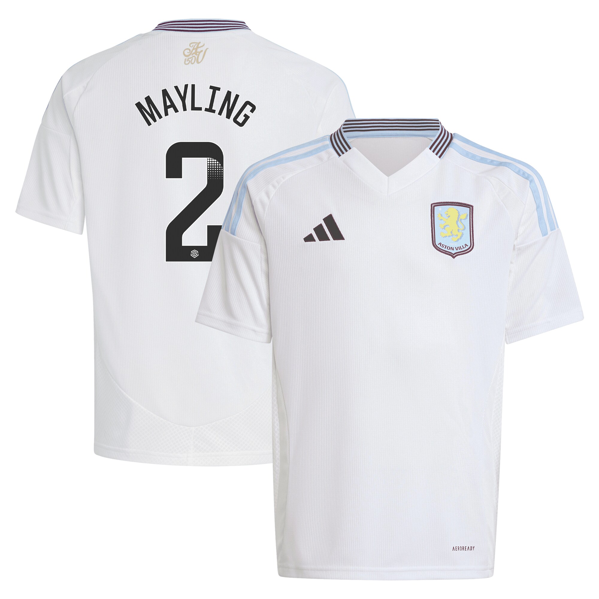 aston villa wsl adidas away shirt 2024-25 – kids with mayling 2 printing Collection | Aston Villa Football Kits and Shirts