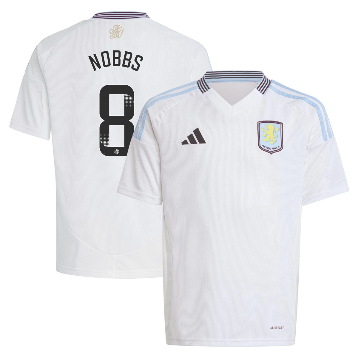 aston villa wsl adidas away shirt 2024-25 – kids with nobbs 8 printing Collection | Aston Villa Football Kits and Shirts