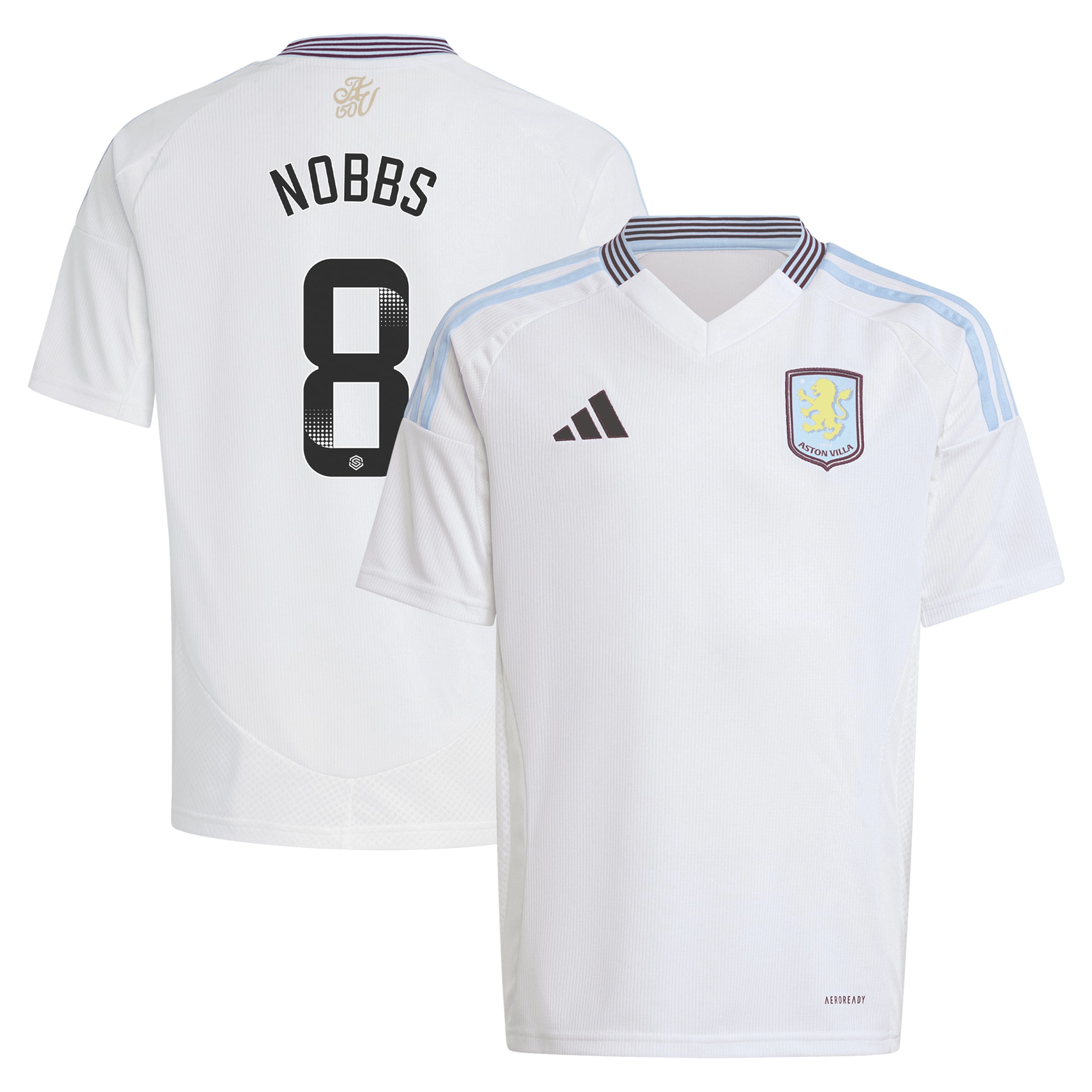 aston villa wsl adidas away shirt 2024-25 – kids with nobbs 8 printing Collection | Aston Villa Football Kits and Shirts