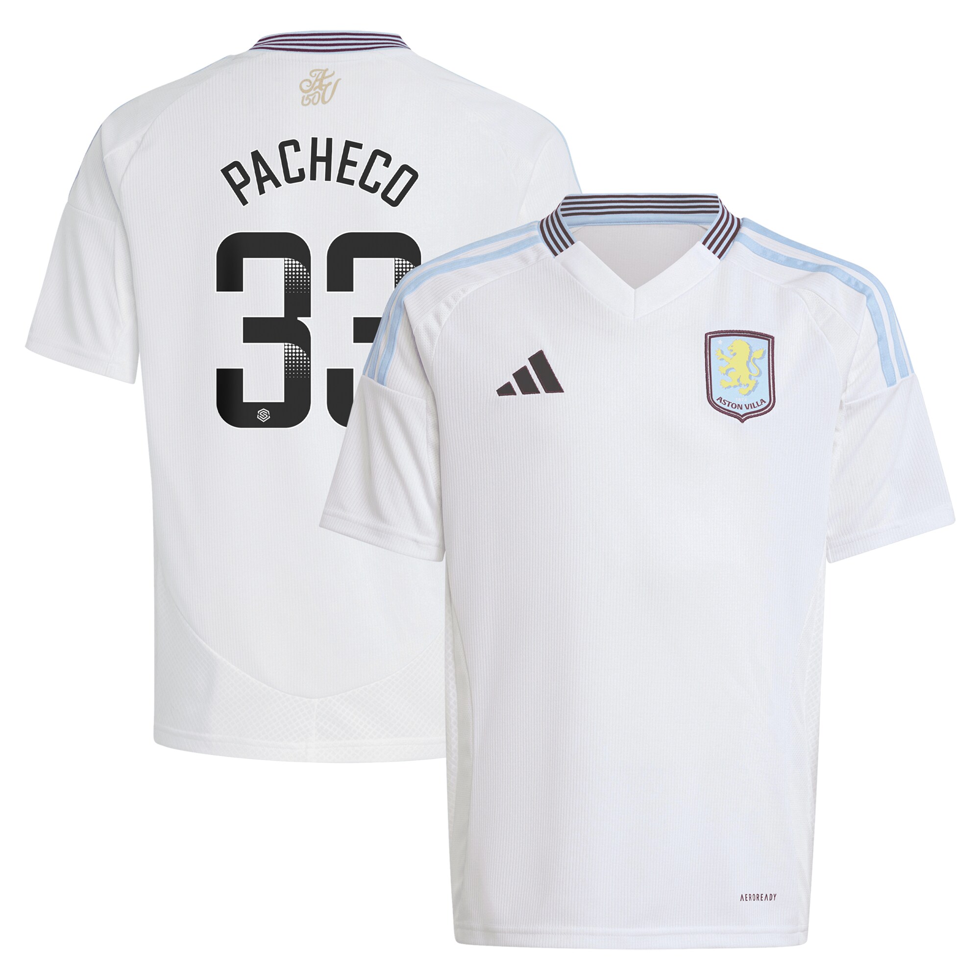 aston villa wsl adidas away shirt 2024-25 – kids with pacheco 33 printing Collection | Aston Villa Football Kits and Shirts
