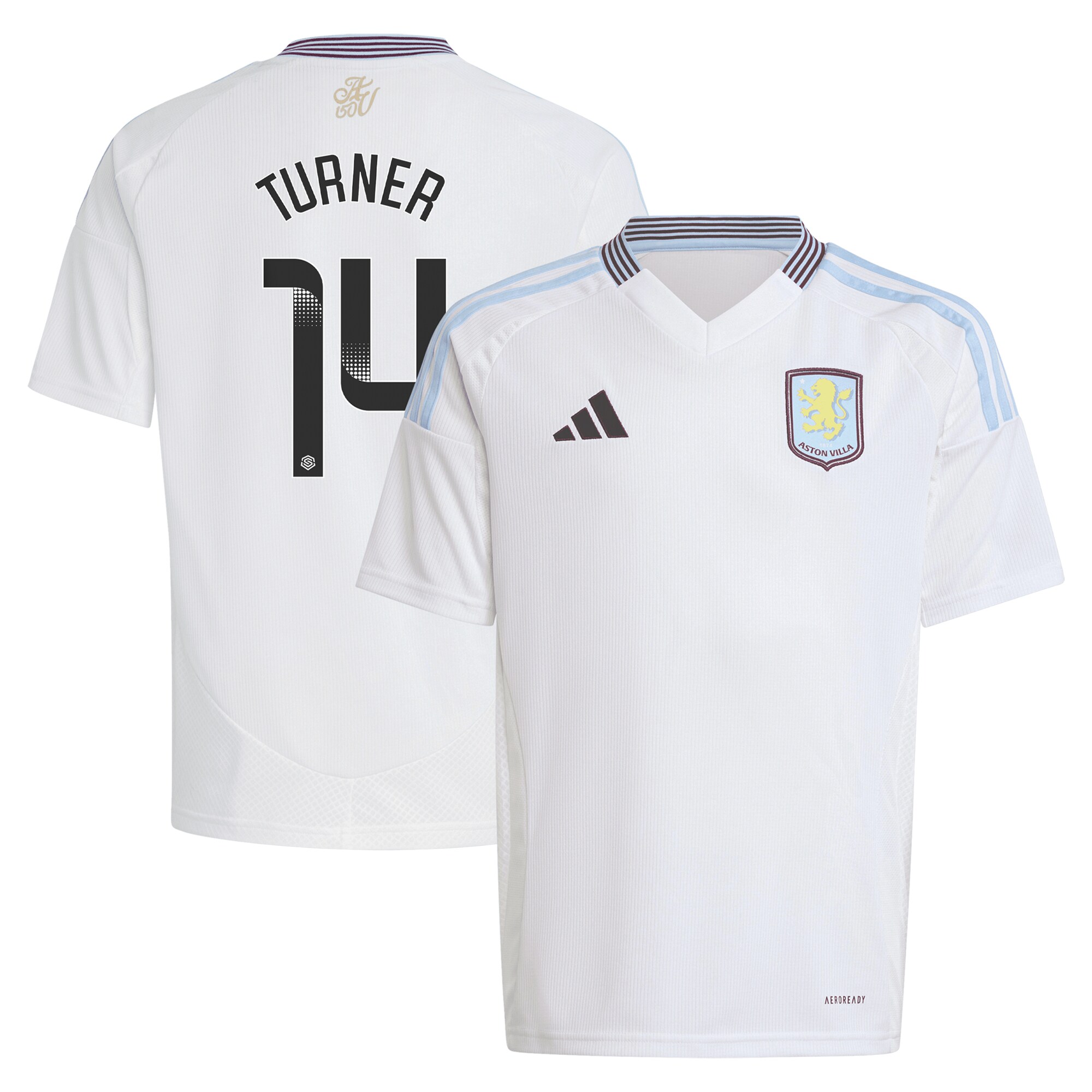 aston villa wsl adidas away shirt 2024-25 – kids with turner 14 printing Collection | Aston Villa Football Kits and Shirts