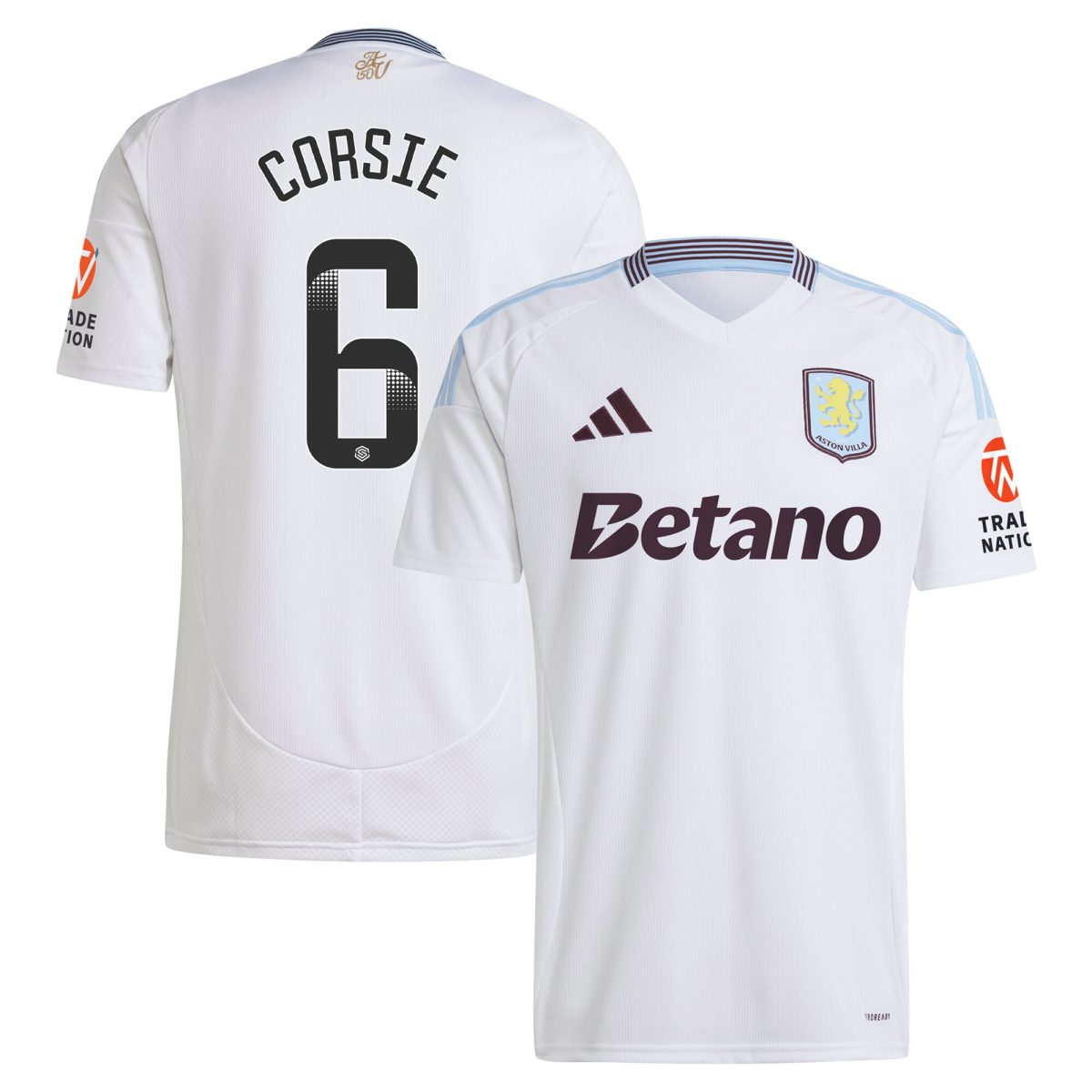 aston villa wsl adidas away shirt 2024-25 with corsie 6 printing Collection | Aston Villa Football Kits and Shirts