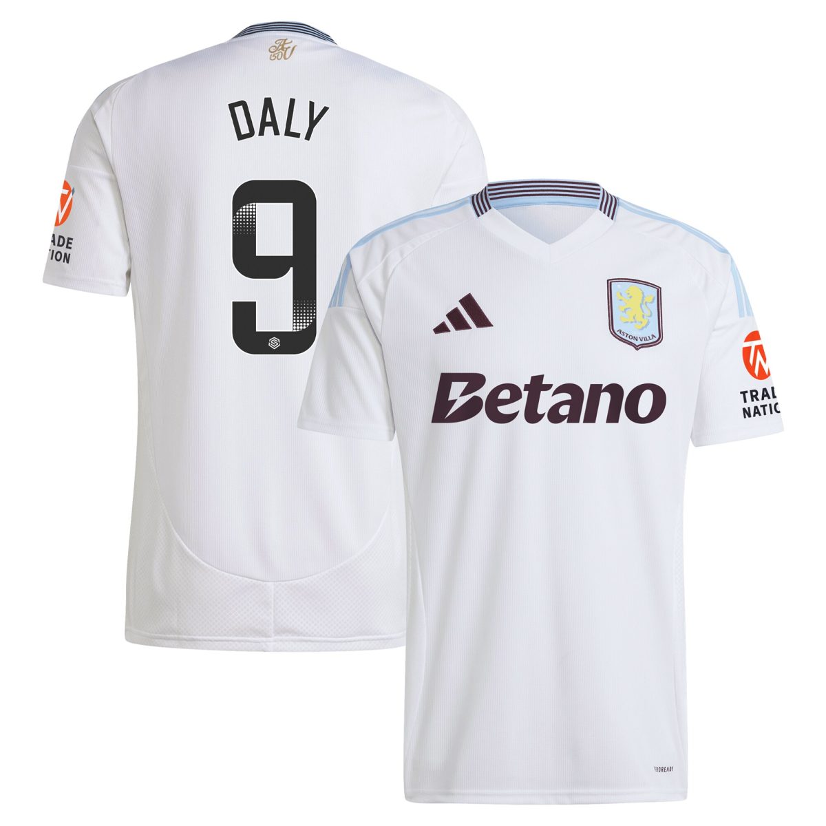 aston villa wsl adidas away shirt 2024-25 with daly 9 printing Collection | Aston Villa Football Kits and Shirts