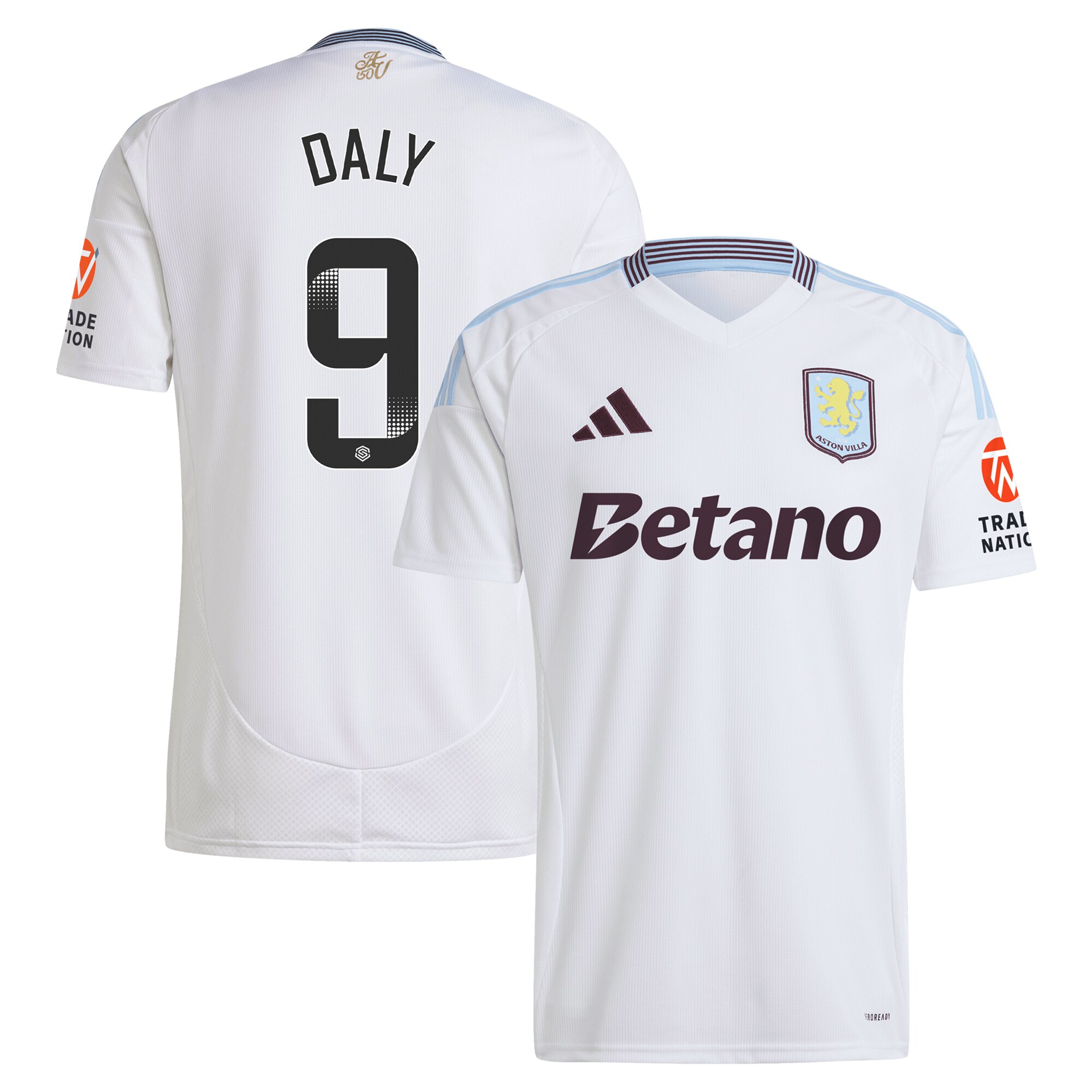 aston villa wsl adidas away shirt 2024-25 with daly 9 printing Collection | Aston Villa Football Kits and Shirts