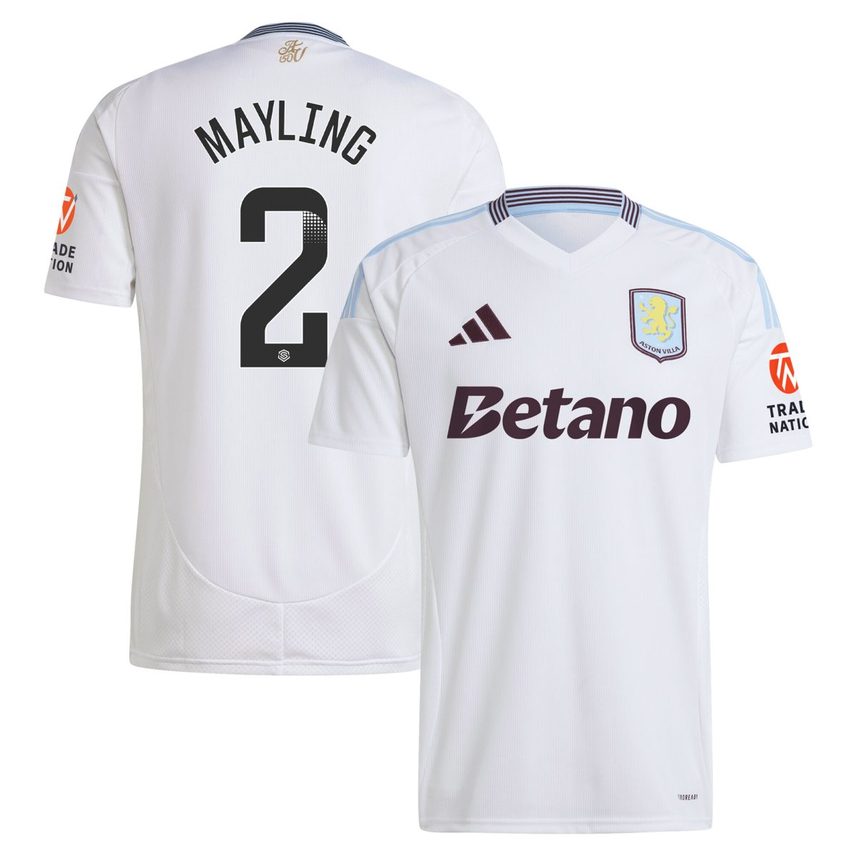 aston villa wsl adidas away shirt 2024-25 with mayling 2 printing Collection | Aston Villa Football Kits and Shirts